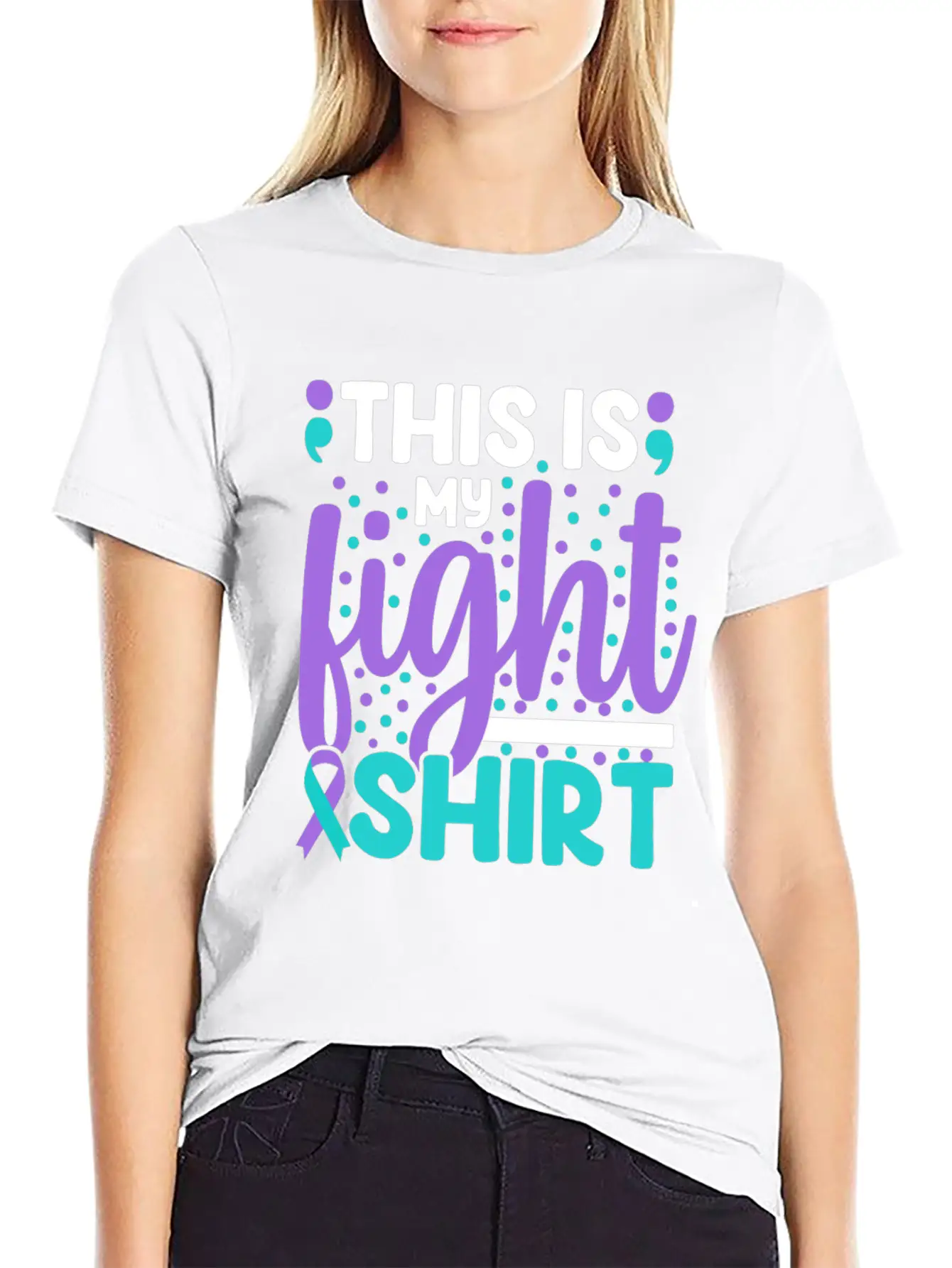 This Is My Suicide Prevention Awareness Teal Purpl Essential Cotton Tee For Daily Outfits – Unisex Style