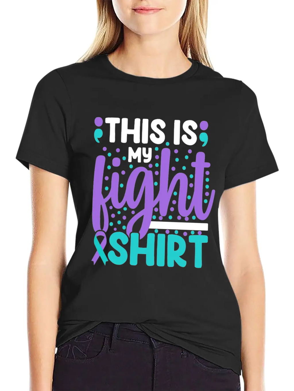 This Is My Suicide Prevention Awareness Teal Purpl Essential Cotton Tee For Daily Outfits – Unisex Style
