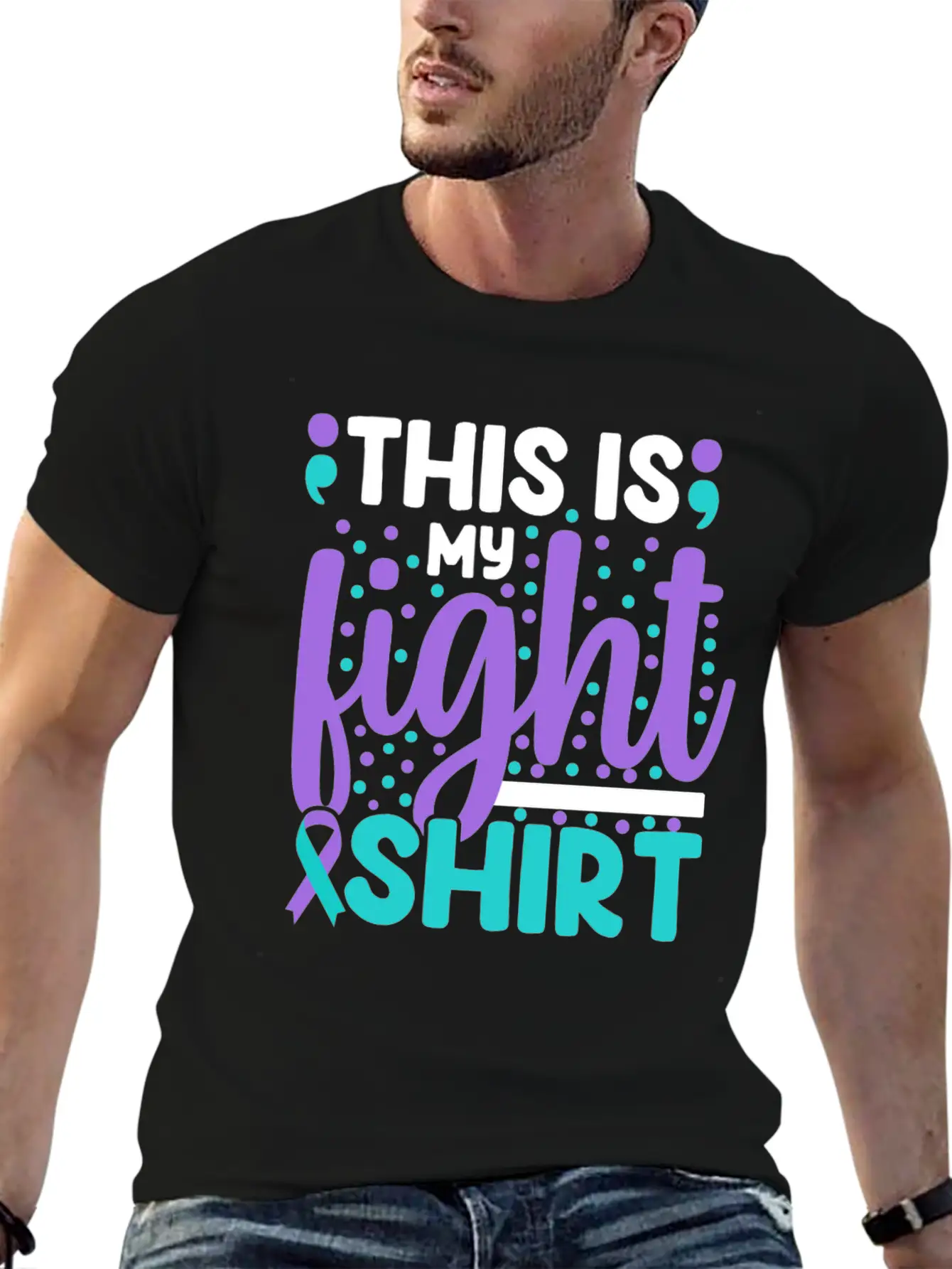 This Is My Suicide Prevention Awareness Teal Purpl Essential Cotton Tee For Daily Outfits – Unisex Style