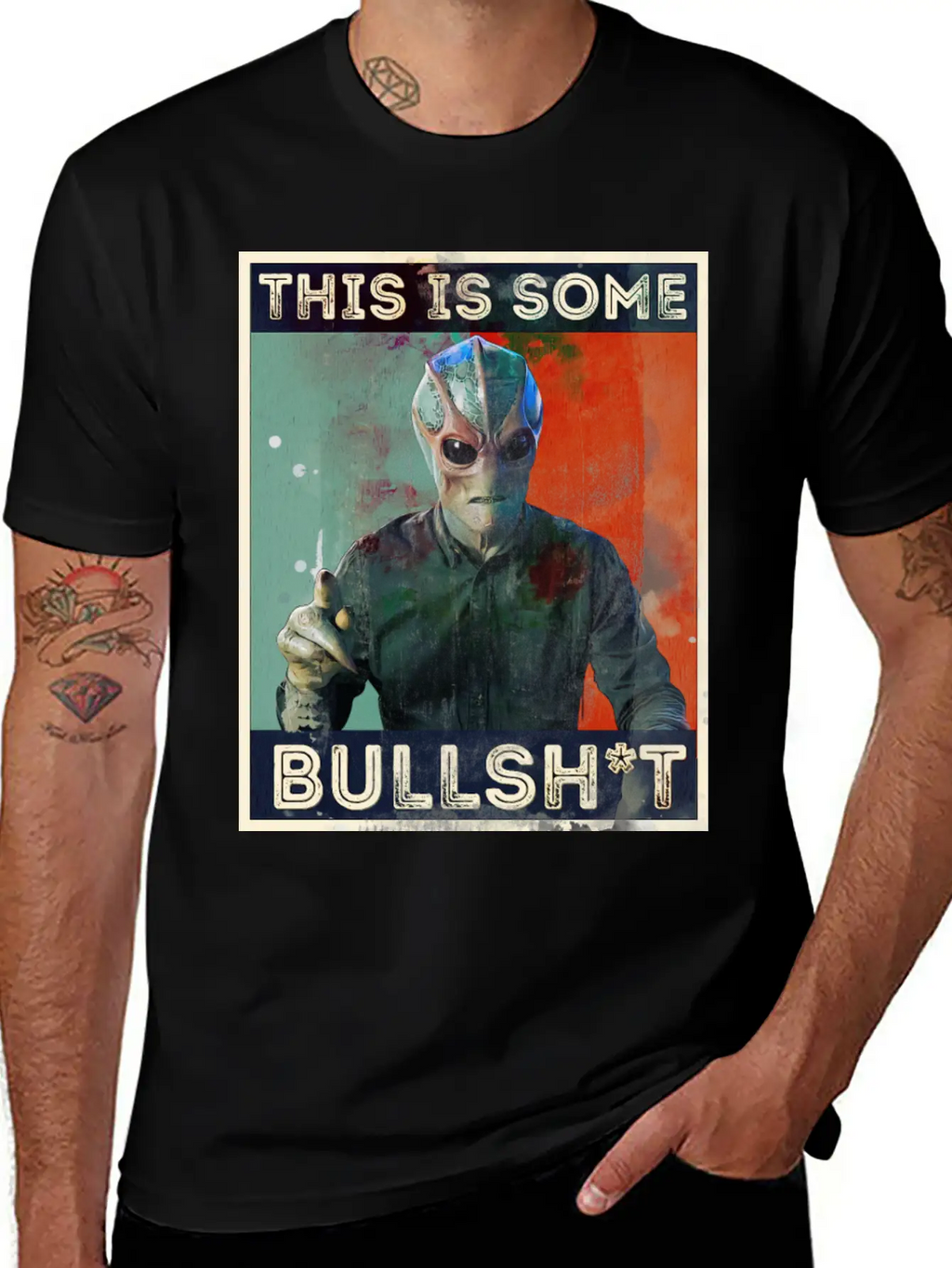 This Is Some Bullsh*t Pop Art Resident Alien Unisex Short Sleeve Soft Cotton T-Shirt – Casual Everyday Wear