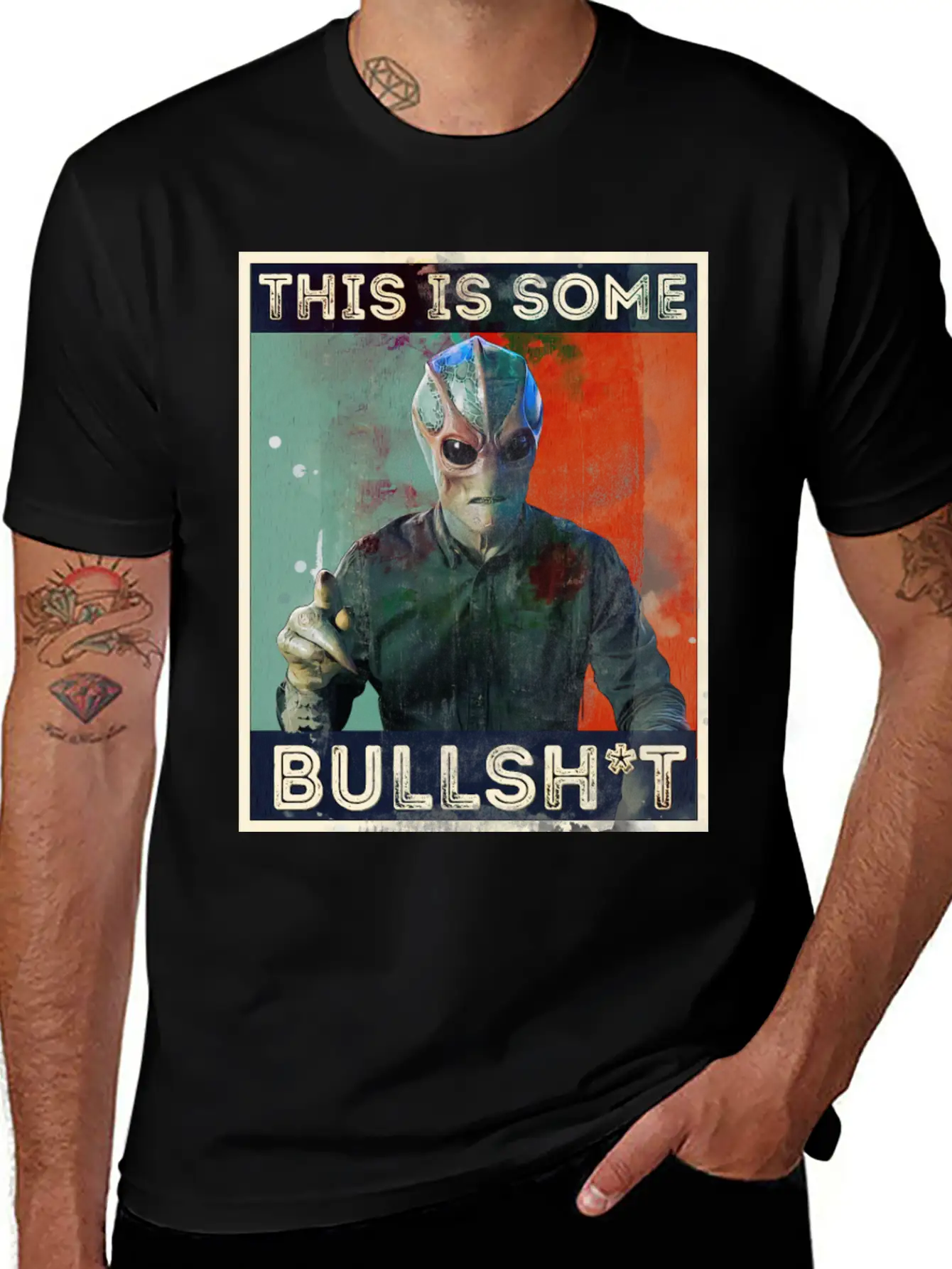 This Is Some Bullsh*t Pop Art Resident Alien Unisex Short Sleeve Soft Cotton T-Shirt – Casual Everyday Wear