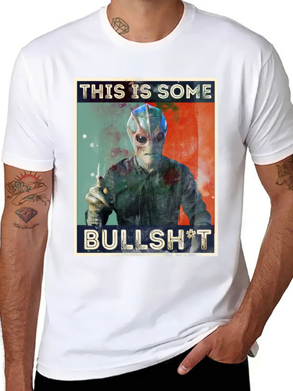 This Is Some Bullsh*t Pop Art Resident Alien Unisex Short Sleeve Soft Cotton T-Shirt – Casual Everyday Wear