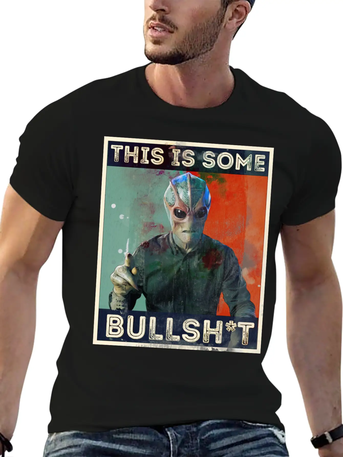 This Is Some Bullsh*t Pop Art Resident Alien Unisex Short Sleeve Soft Cotton T-Shirt – Casual Everyday Wear