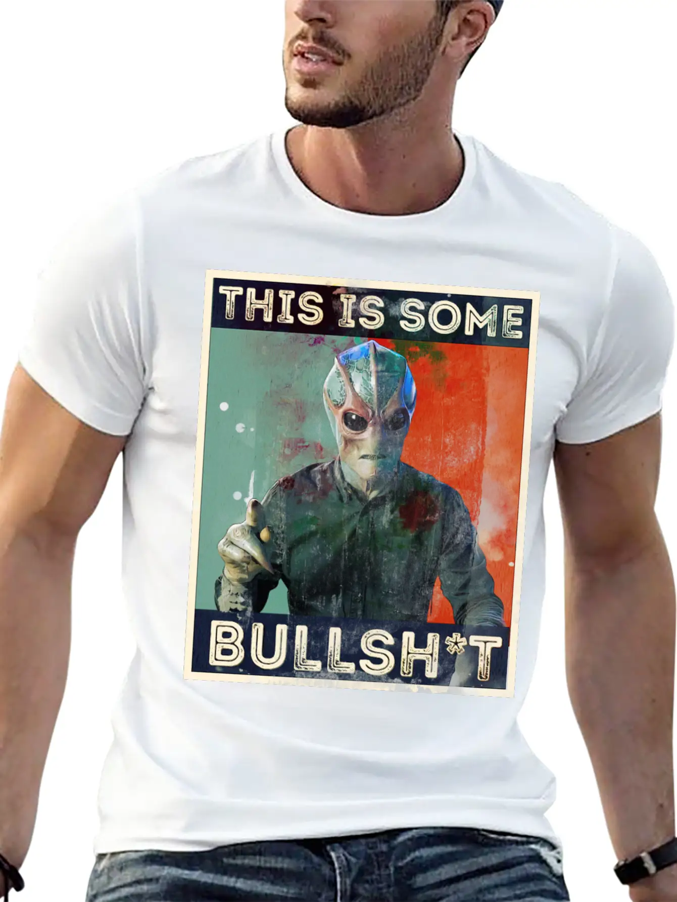 This Is Some Bullsh*t Pop Art Resident Alien Unisex Short Sleeve Soft Cotton T-Shirt – Casual Everyday Wear