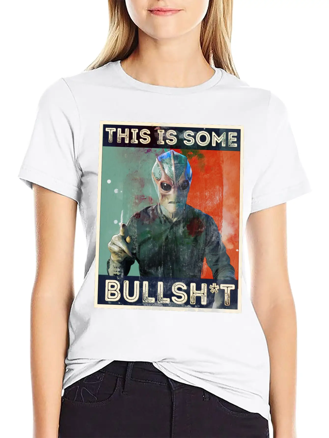 This Is Some Bullsh*t Pop Art Resident Alien Unisex Short Sleeve Soft Cotton T-Shirt – Casual Everyday Wear