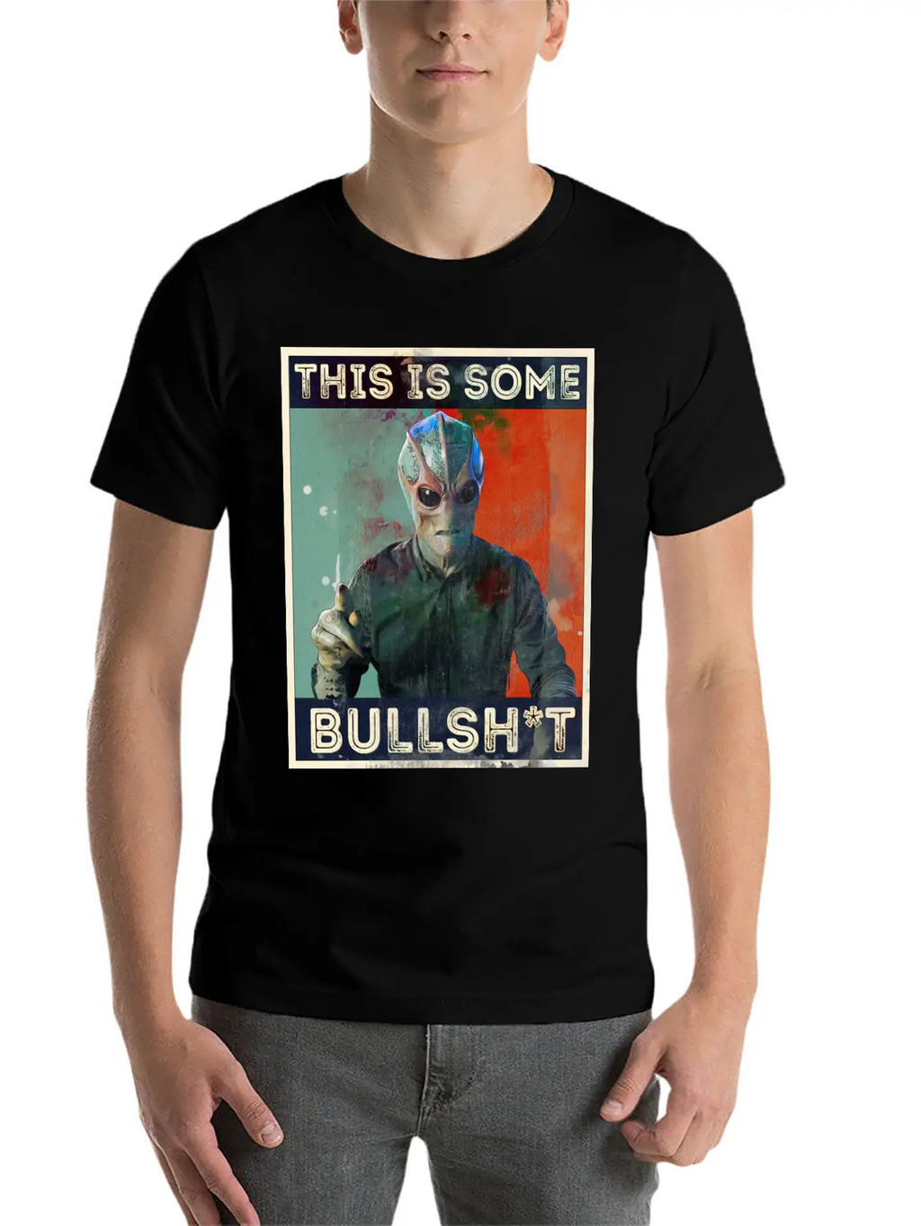 This Is Some Bullsh*t Pop Art Resident Alien Unisex Short Sleeve Soft Cotton T-Shirt – Casual Everyday Wear