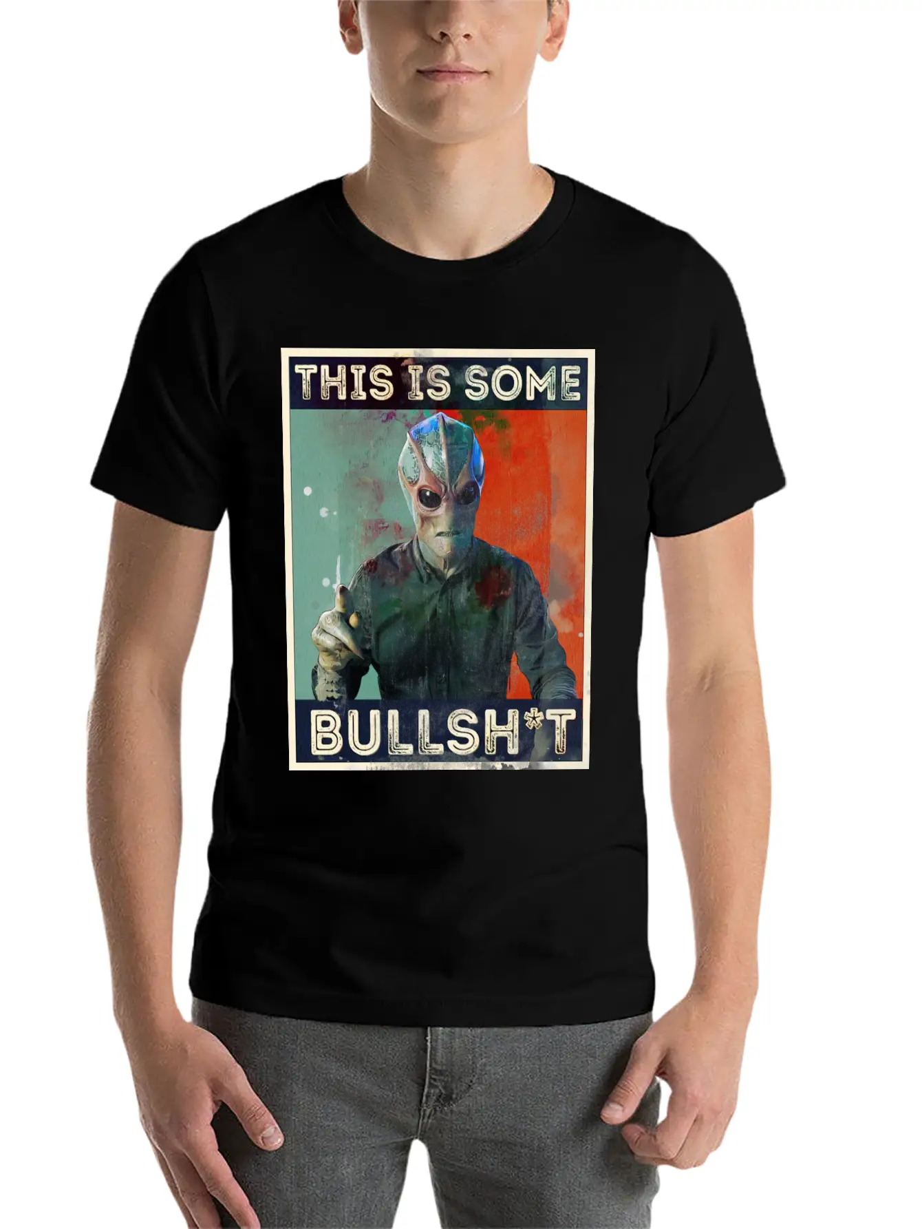 This Is Some Bullsh*t Pop Art Resident Alien Unisex Short Sleeve Soft Cotton T-Shirt – Casual Everyday Wear