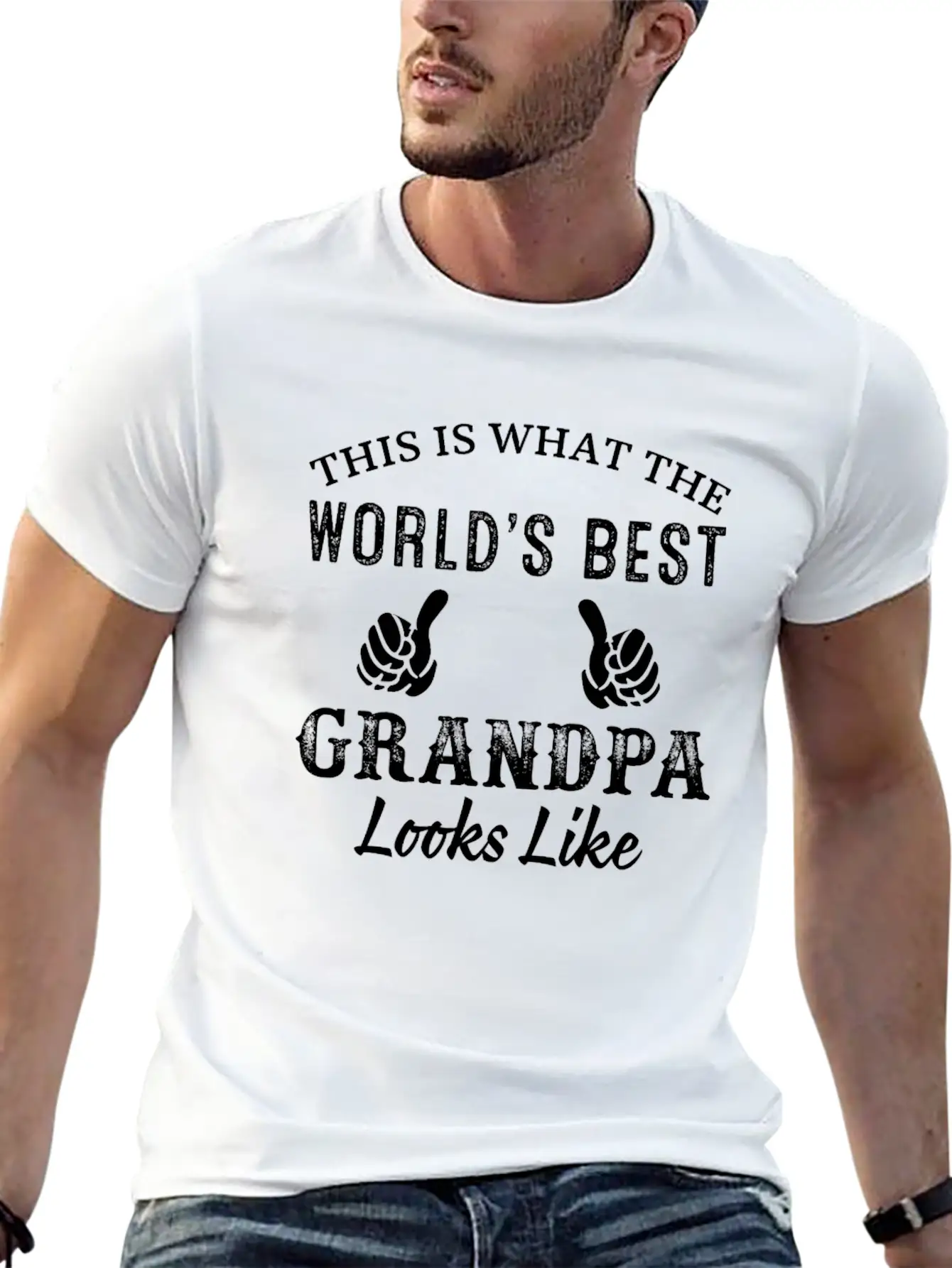 This Is What The World's Best Grandpa Looks Like S Casual Graphic T-Shirt – Simple And Comfortable Daily Wear