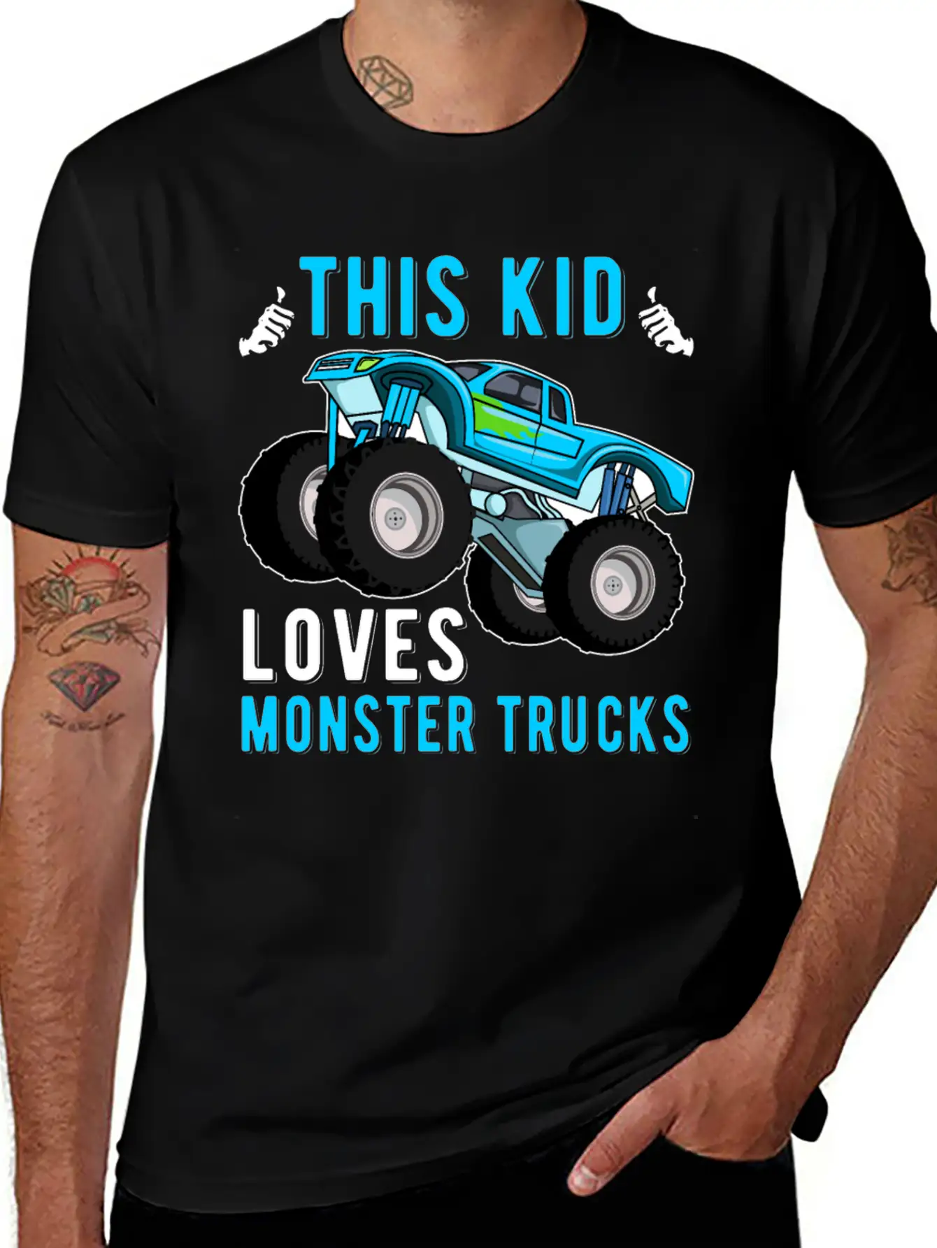 This Kid Loves Monster Trucks Lover Kids Gifts Unisex Short Sleeve Soft Cotton T-Shirt – Casual Everyday Wear