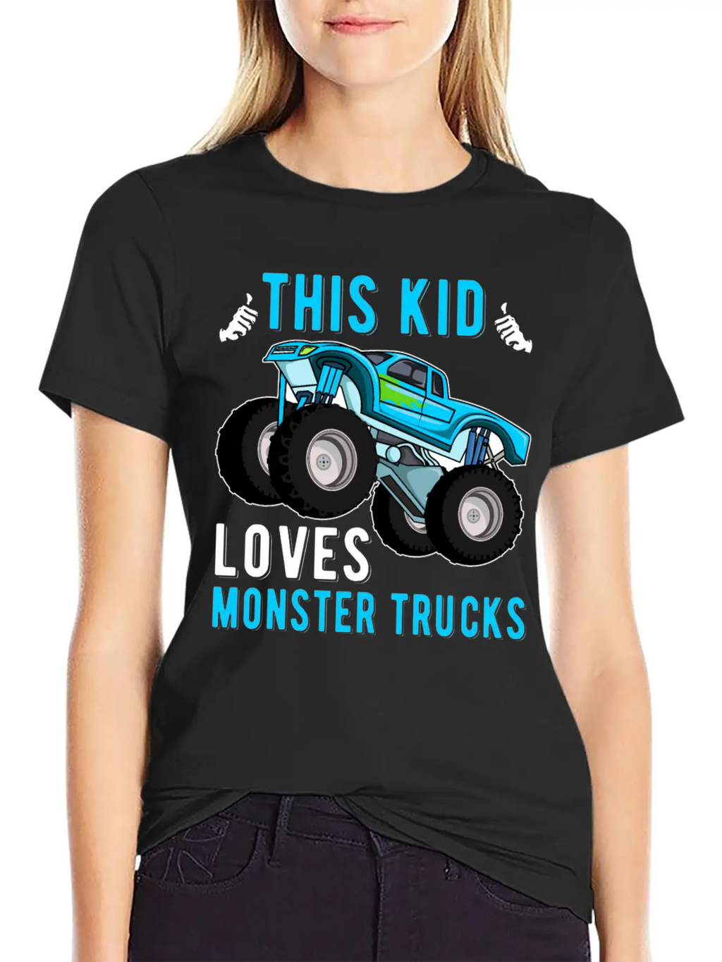 This Kid Loves Monster Trucks Lover Kids Gifts Unisex Short Sleeve Soft Cotton T-Shirt – Casual Everyday Wear