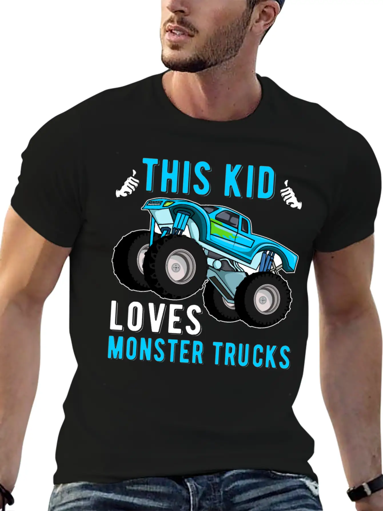 This Kid Loves Monster Trucks Lover Kids Gifts Unisex Short Sleeve Soft Cotton T-Shirt – Casual Everyday Wear