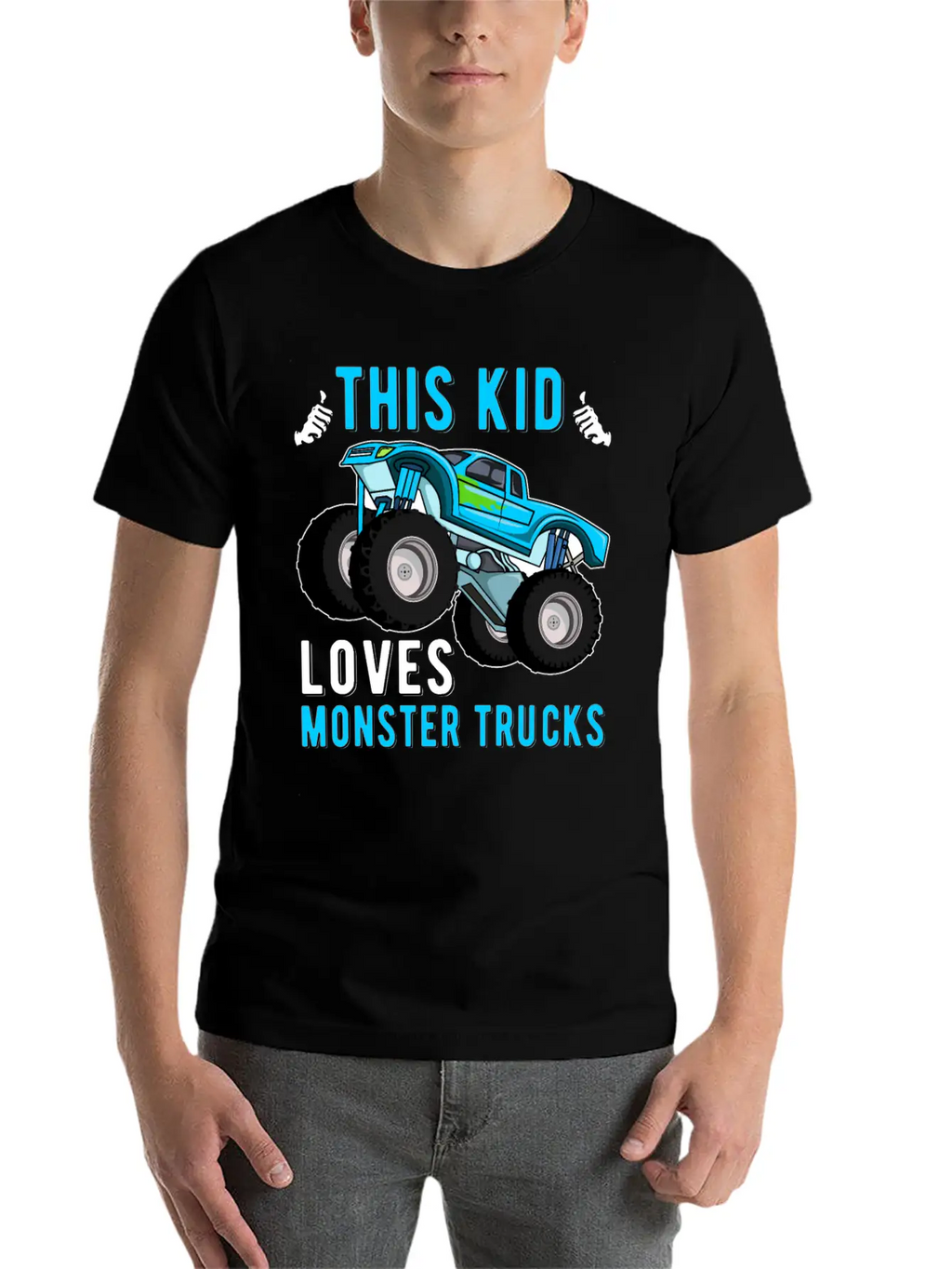 This Kid Loves Monster Trucks Lover Kids Gifts Unisex Short Sleeve Soft Cotton T-Shirt – Casual Everyday Wear