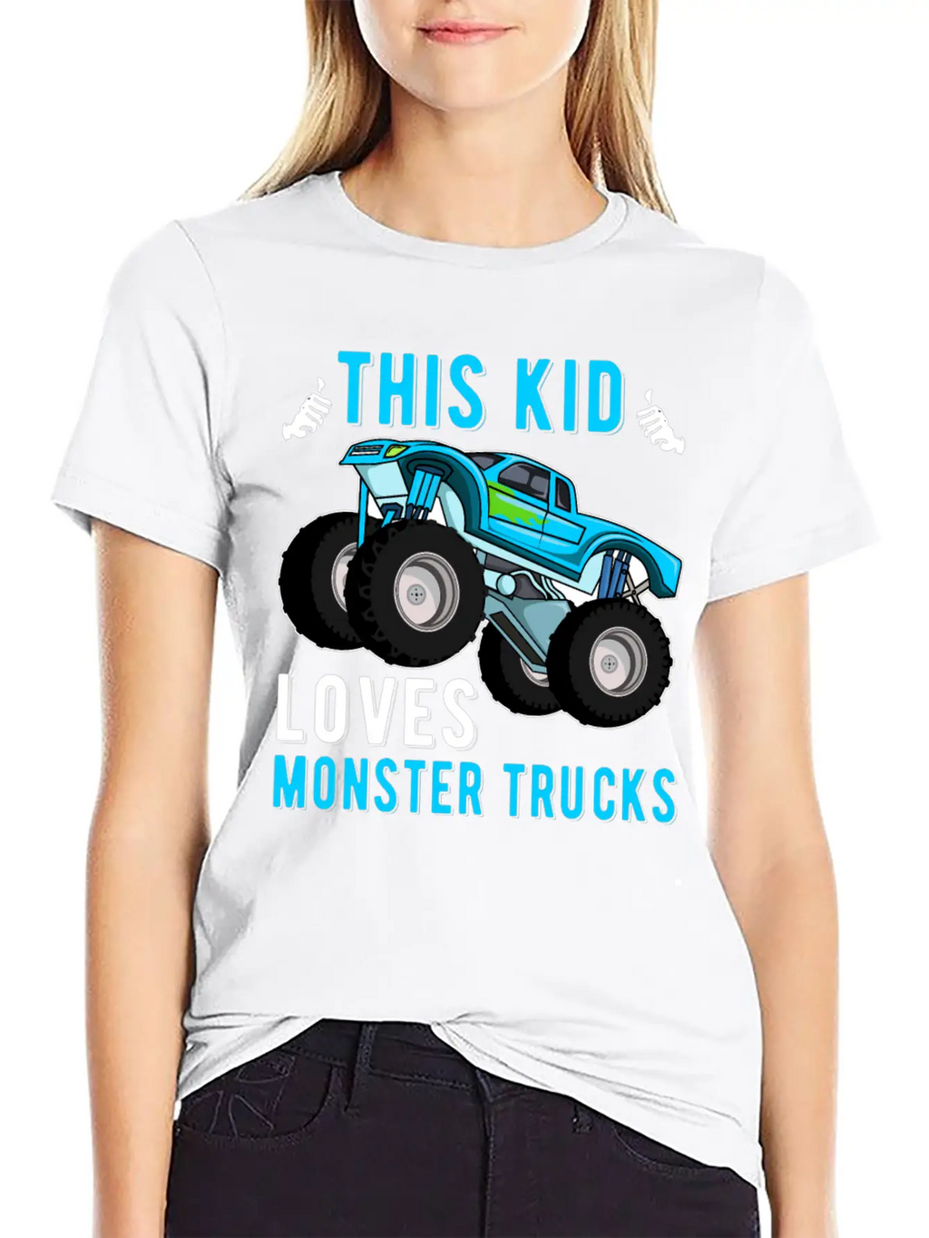 This Kid Loves Monster Trucks Lover Kids Gifts Unisex Short Sleeve Soft Cotton T-Shirt – Casual Everyday Wear