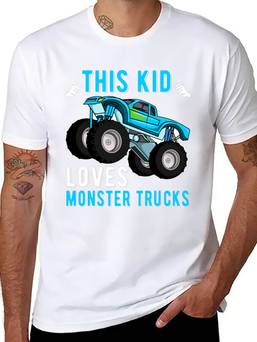 This Kid Loves Monster Trucks Lover Kids Gifts Unisex Short Sleeve Soft Cotton T-Shirt – Casual Everyday Wear