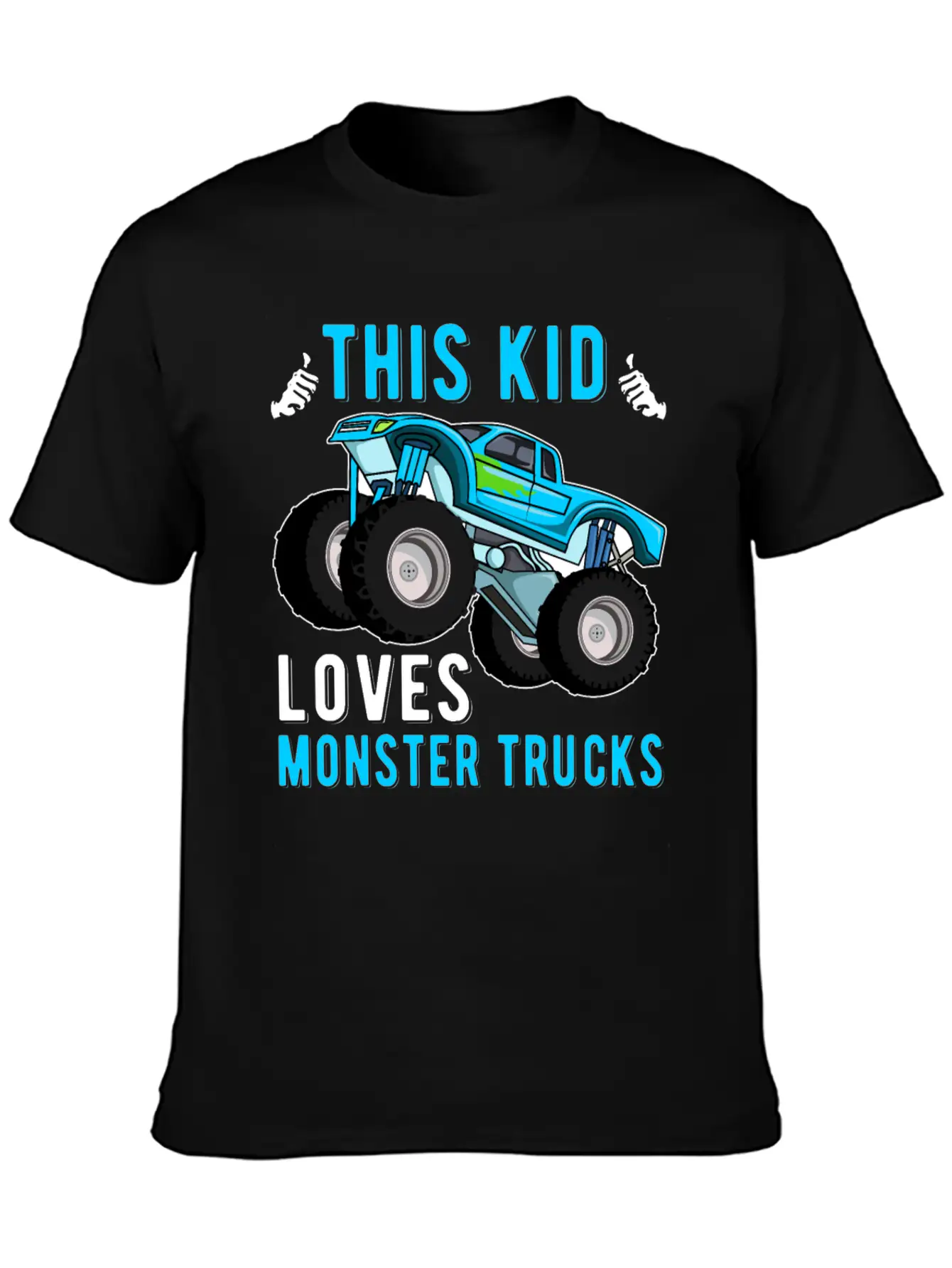 This Kid Loves Monster Trucks Lover Kids Gifts Unisex Short Sleeve Soft Cotton T-Shirt – Casual Everyday Wear