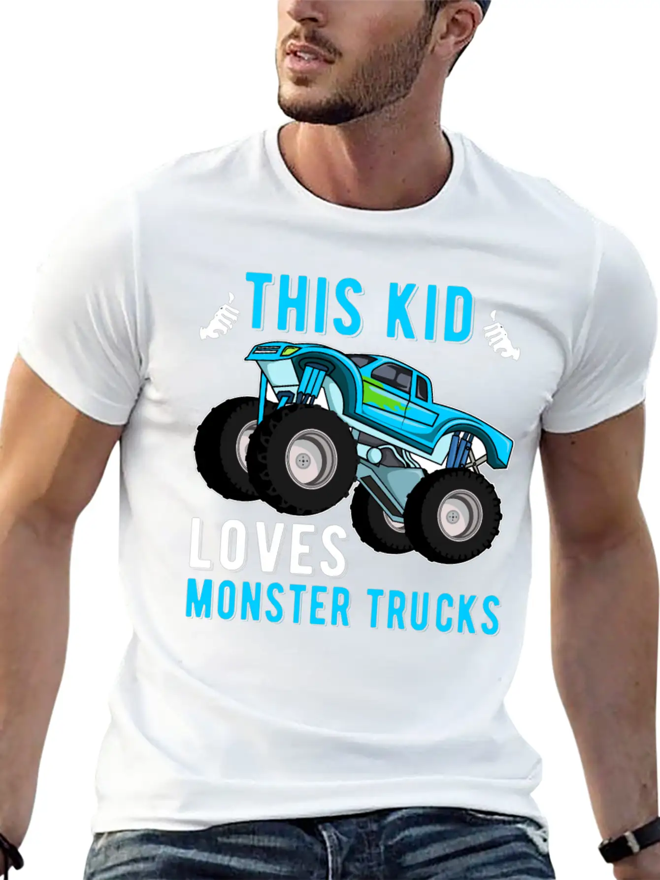This Kid Loves Monster Trucks Lover Kids Gifts Unisex Short Sleeve Soft Cotton T-Shirt – Casual Everyday Wear