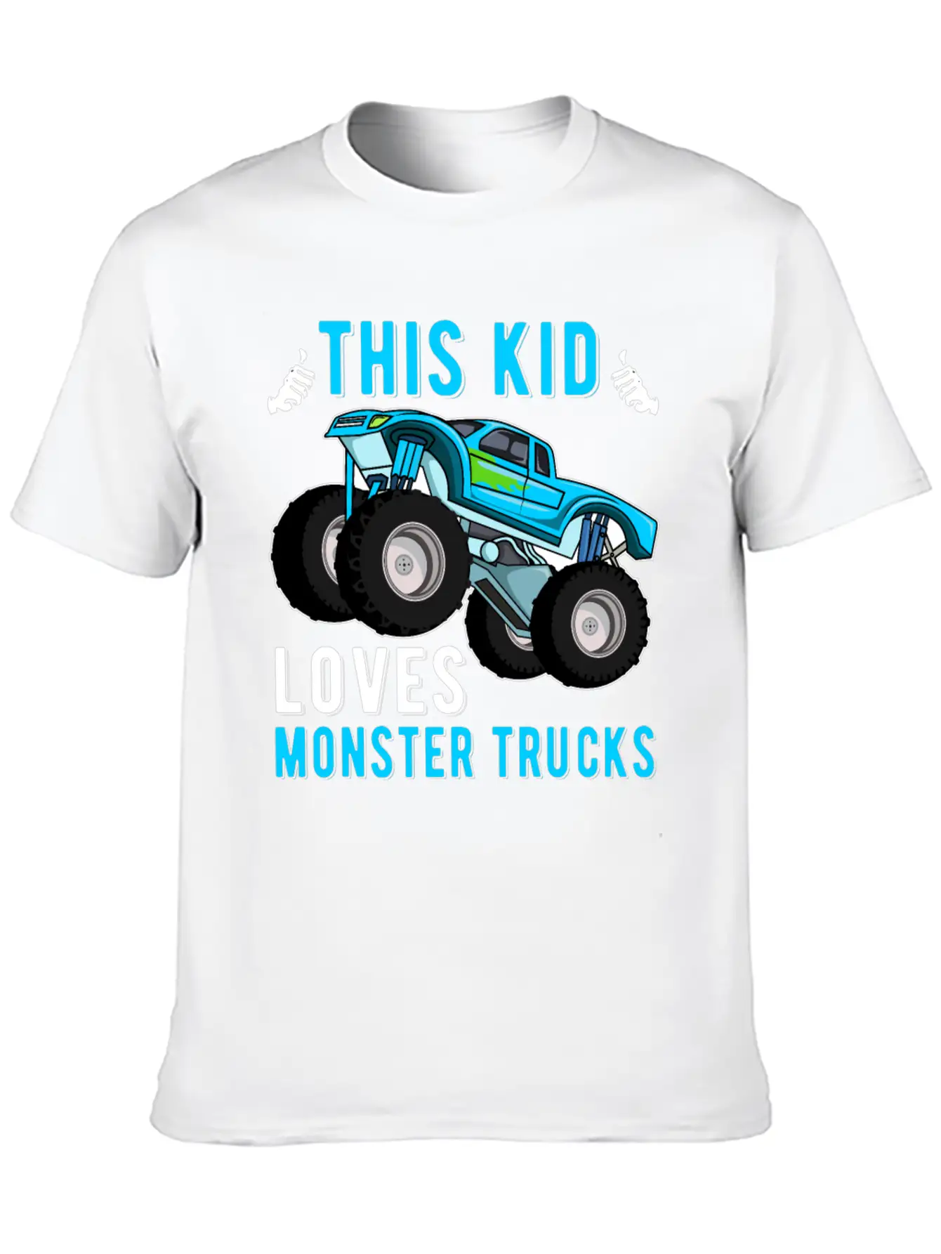 This Kid Loves Monster Trucks Lover Kids Gifts Unisex Short Sleeve Soft Cotton T-Shirt – Casual Everyday Wear