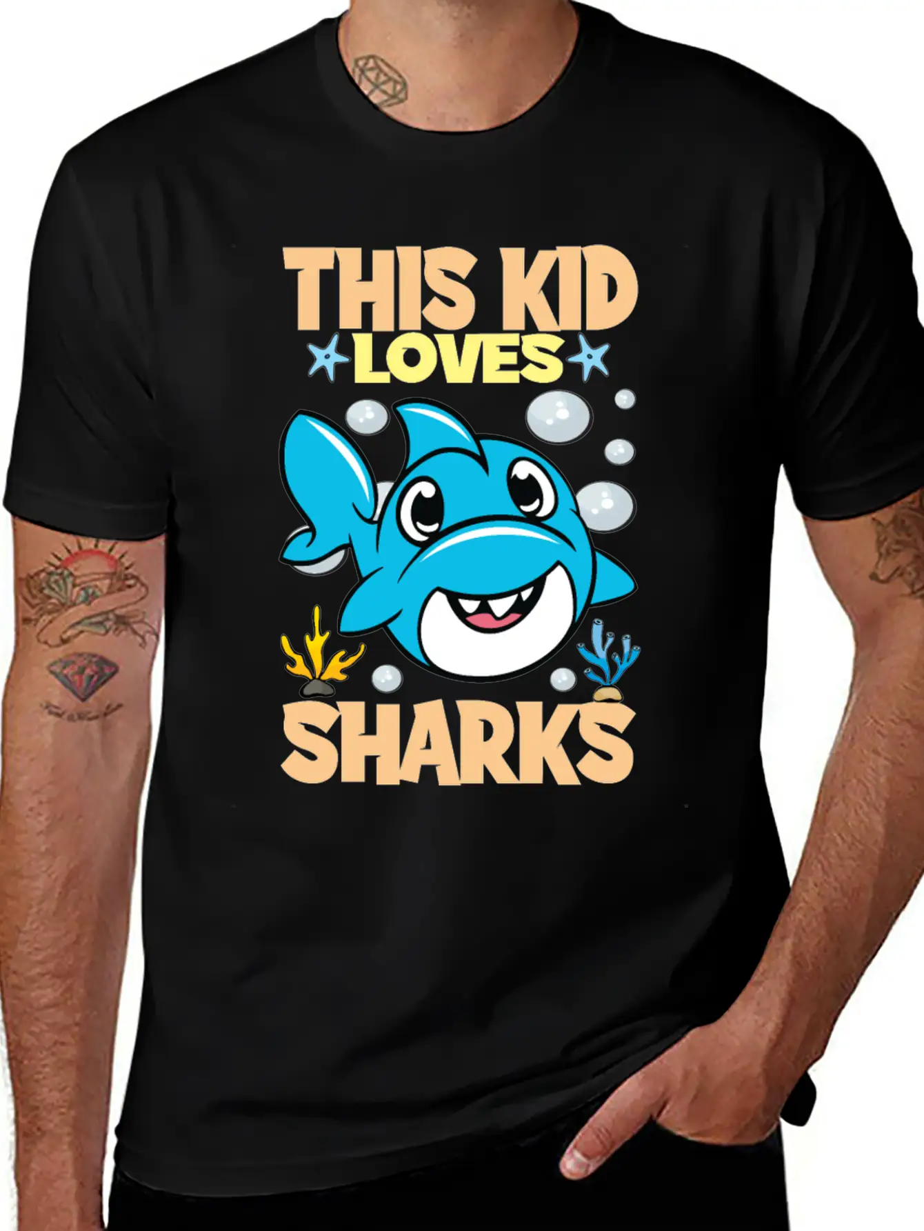 This Kid Loves Sharks I Children's Shark Fish Gift Breathable Soft Cotton T-Shirt – Timeless Casual Look