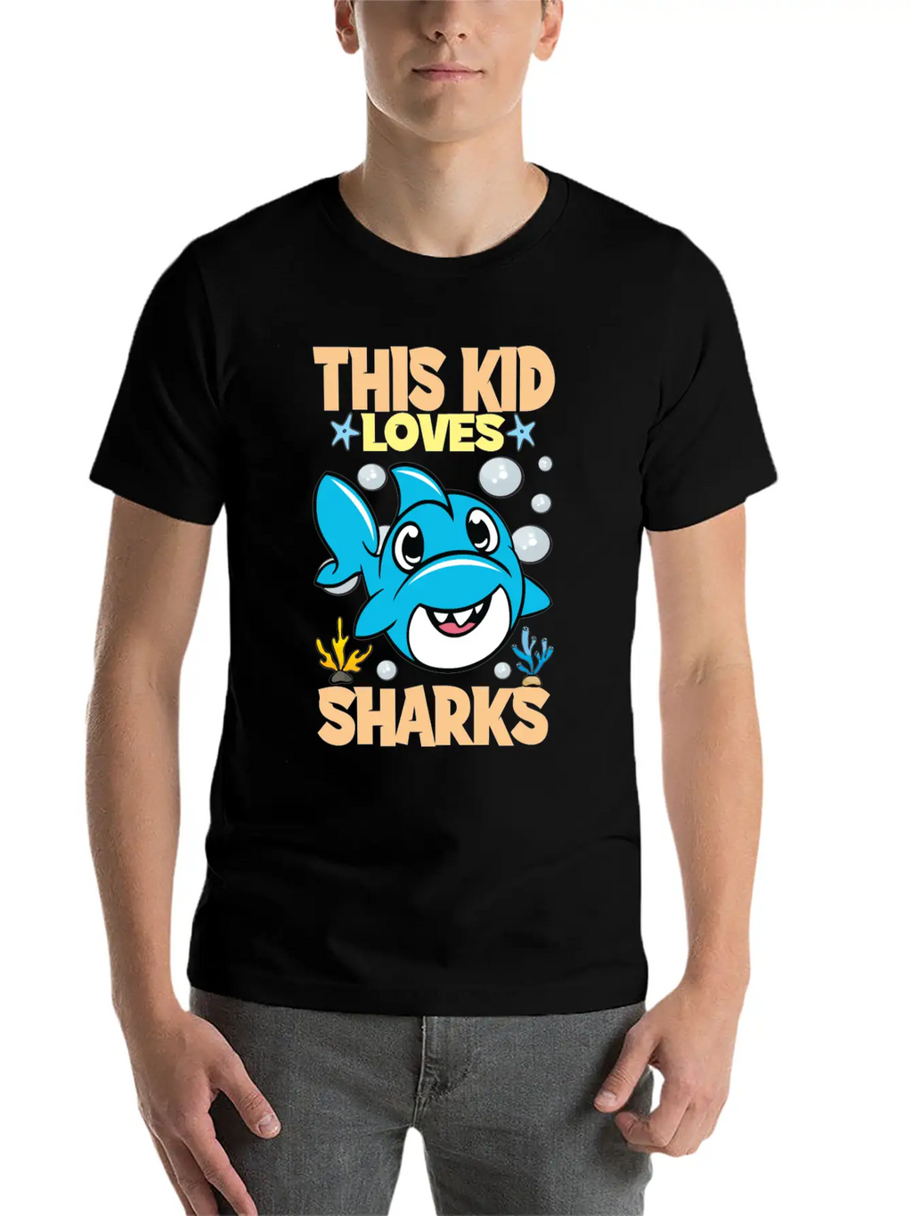 This Kid Loves Sharks I Children's Shark Fish Gift Breathable Soft Cotton T-Shirt – Timeless Casual Look