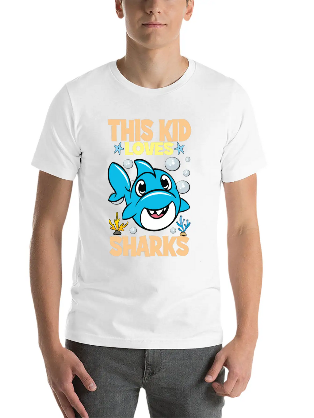 This Kid Loves Sharks I Children's Shark Fish Gift Breathable Soft Cotton T-Shirt – Timeless Casual Look