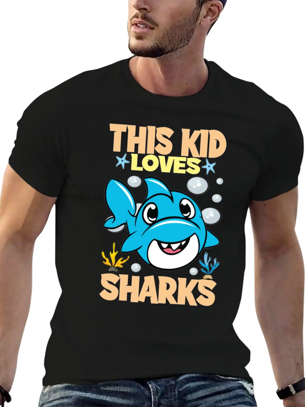 This Kid Loves Sharks I Children's Shark Fish Gift Breathable Soft Cotton T-Shirt – Timeless Casual Look