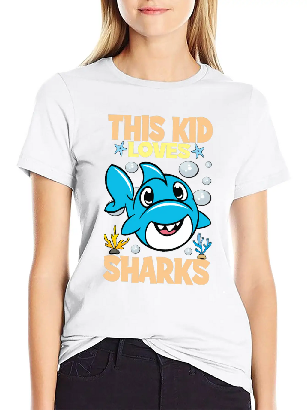 This Kid Loves Sharks I Children's Shark Fish Gift Breathable Soft Cotton T-Shirt – Timeless Casual Look