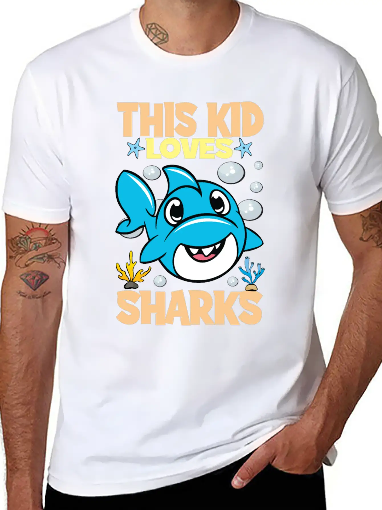 This Kid Loves Sharks I Children's Shark Fish Gift Breathable Soft Cotton T-Shirt – Timeless Casual Look