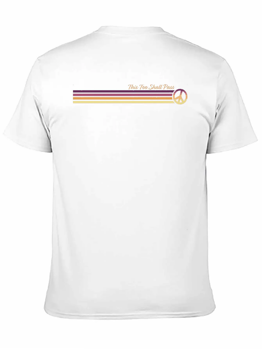 This Too Shall Pass Sunrise Retro Peace Stripes Unisex Casual T-Shirt – Clean Design For Daily Comfort