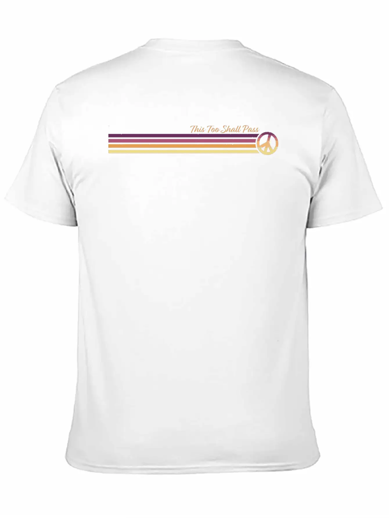 This Too Shall Pass Sunrise Retro Peace Stripes Unisex Casual T-Shirt – Clean Design For Daily Comfort