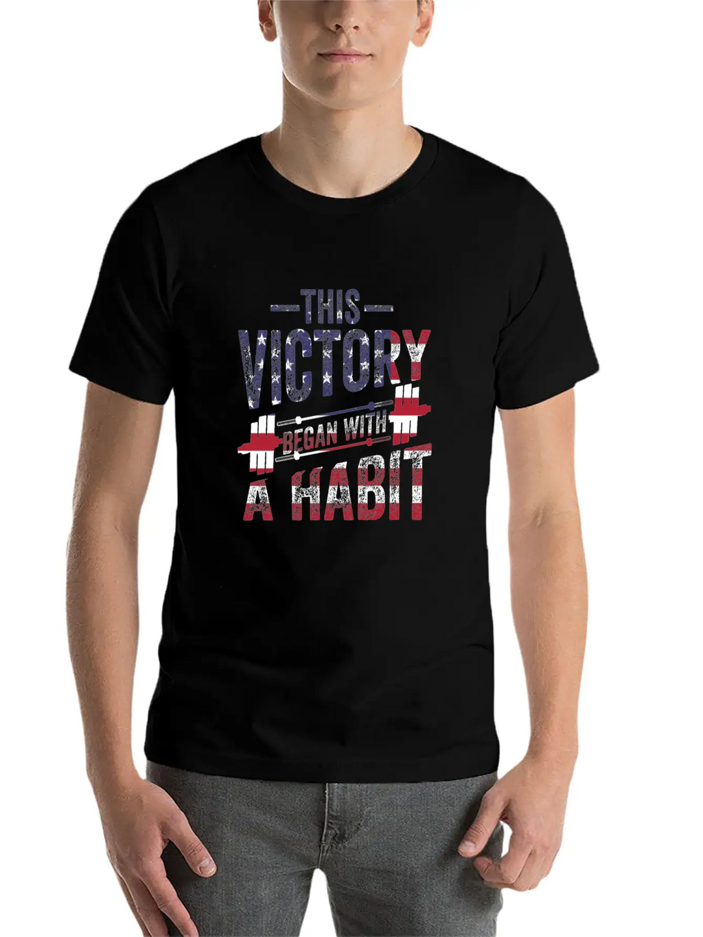 This Victory Began With A Habit Gym Apparel Unisex Short Sleeve Soft Cotton T-Shirt – Casual Everyday Wear