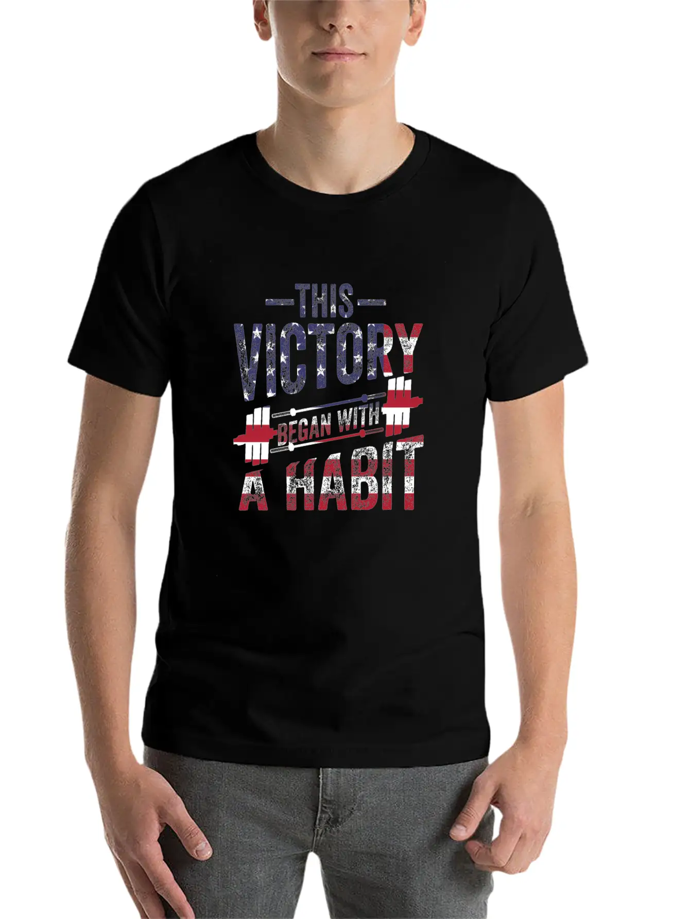 This Victory Began With A Habit Gym Apparel Unisex Short Sleeve Soft Cotton T-Shirt – Casual Everyday Wear