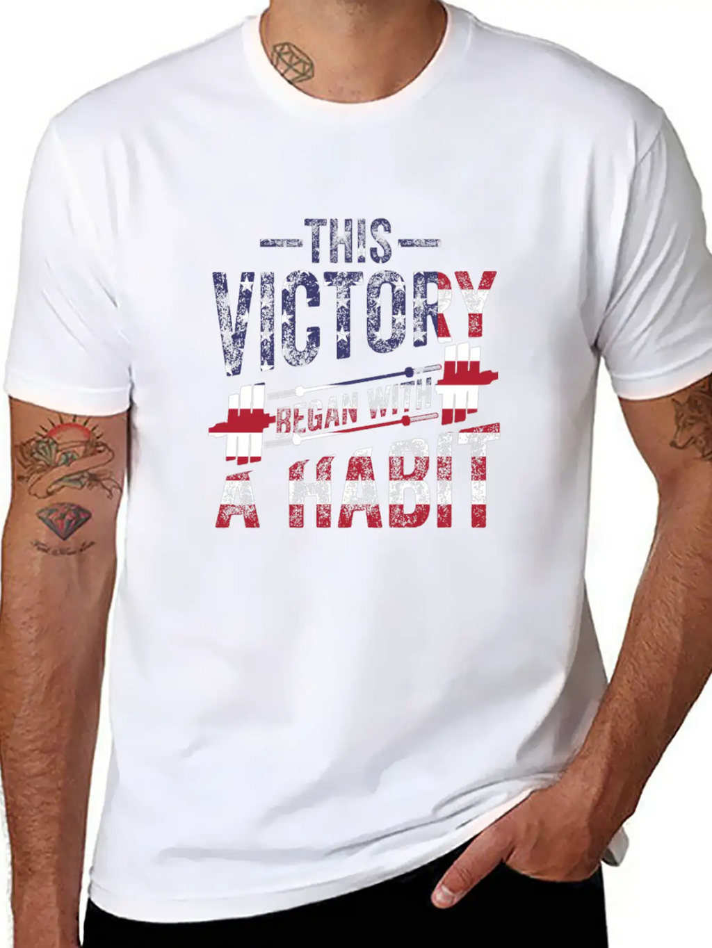 This Victory Began With A Habit Gym Apparel Unisex Short Sleeve Soft Cotton T-Shirt – Casual Everyday Wear