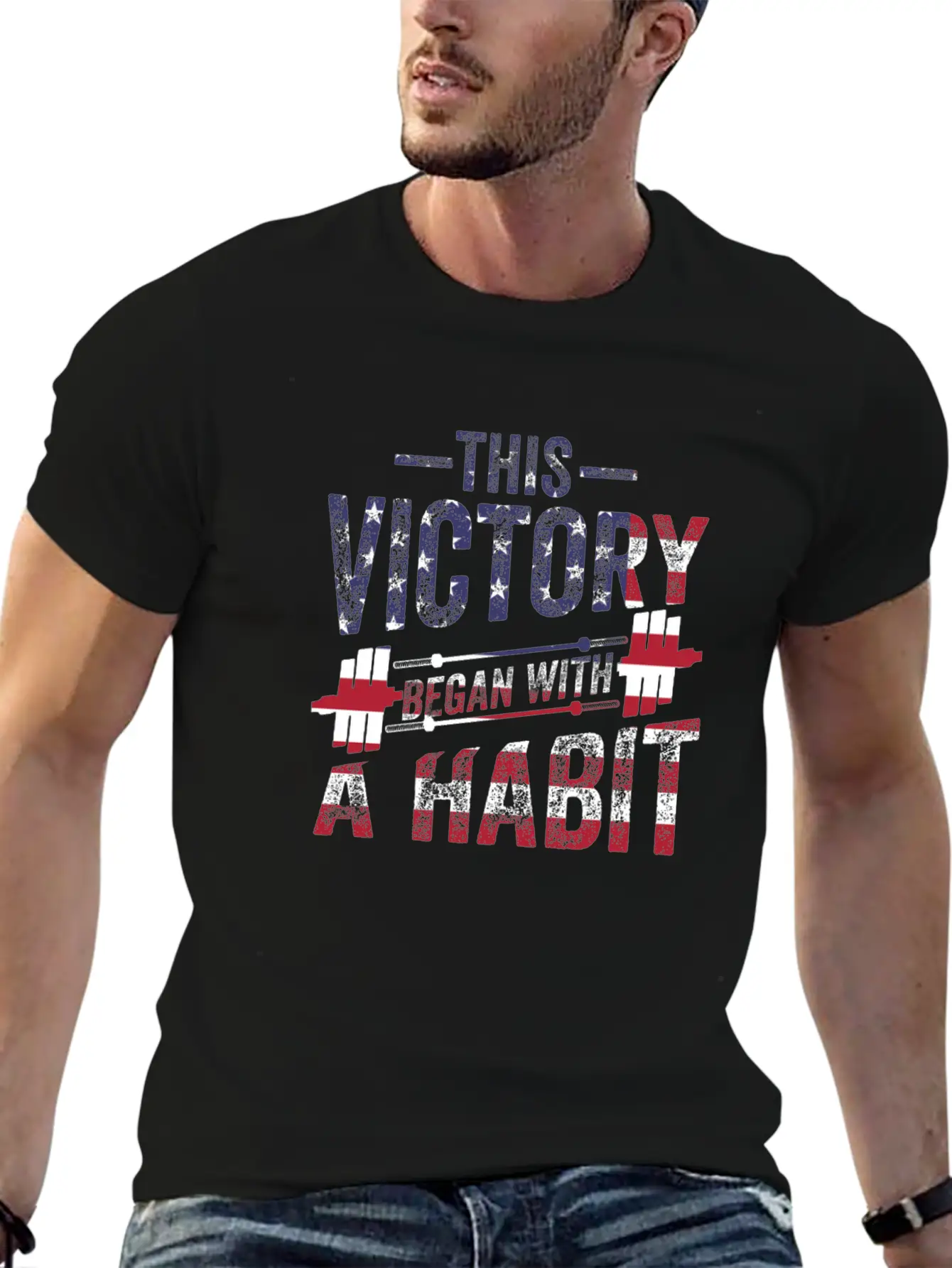 This Victory Began With A Habit Gym Apparel Unisex Short Sleeve Soft Cotton T-Shirt – Casual Everyday Wear