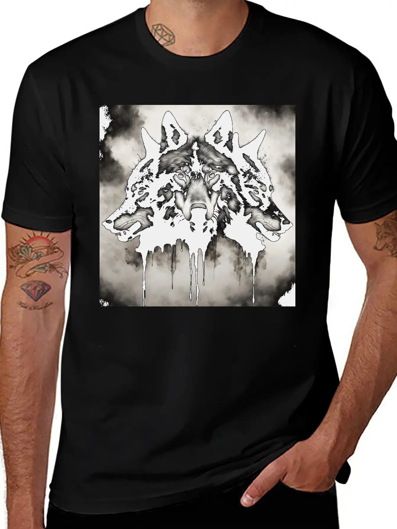 Three-headed Wolf, Dark Horror Wolf Breathable Soft Cotton T-Shirt – Timeless Casual Look