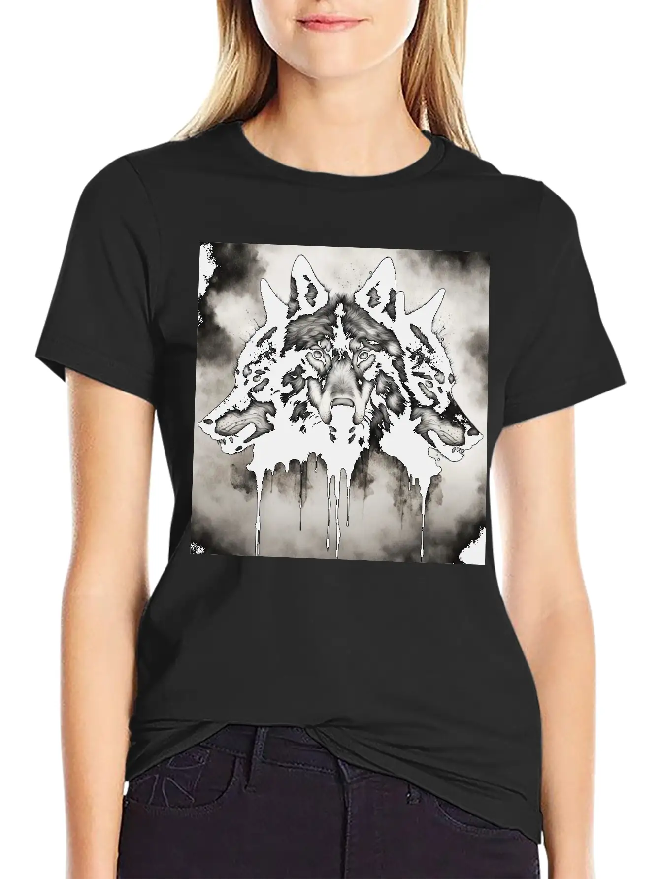 Three-headed Wolf, Dark Horror Wolf Breathable Soft Cotton T-Shirt – Timeless Casual Look