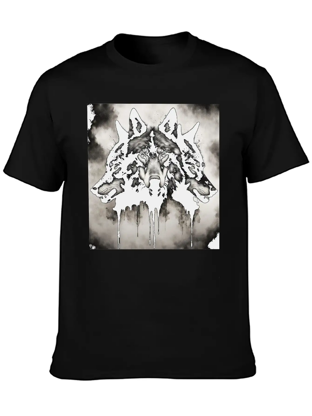 Three-headed Wolf, Dark Horror Wolf Breathable Soft Cotton T-Shirt – Timeless Casual Look