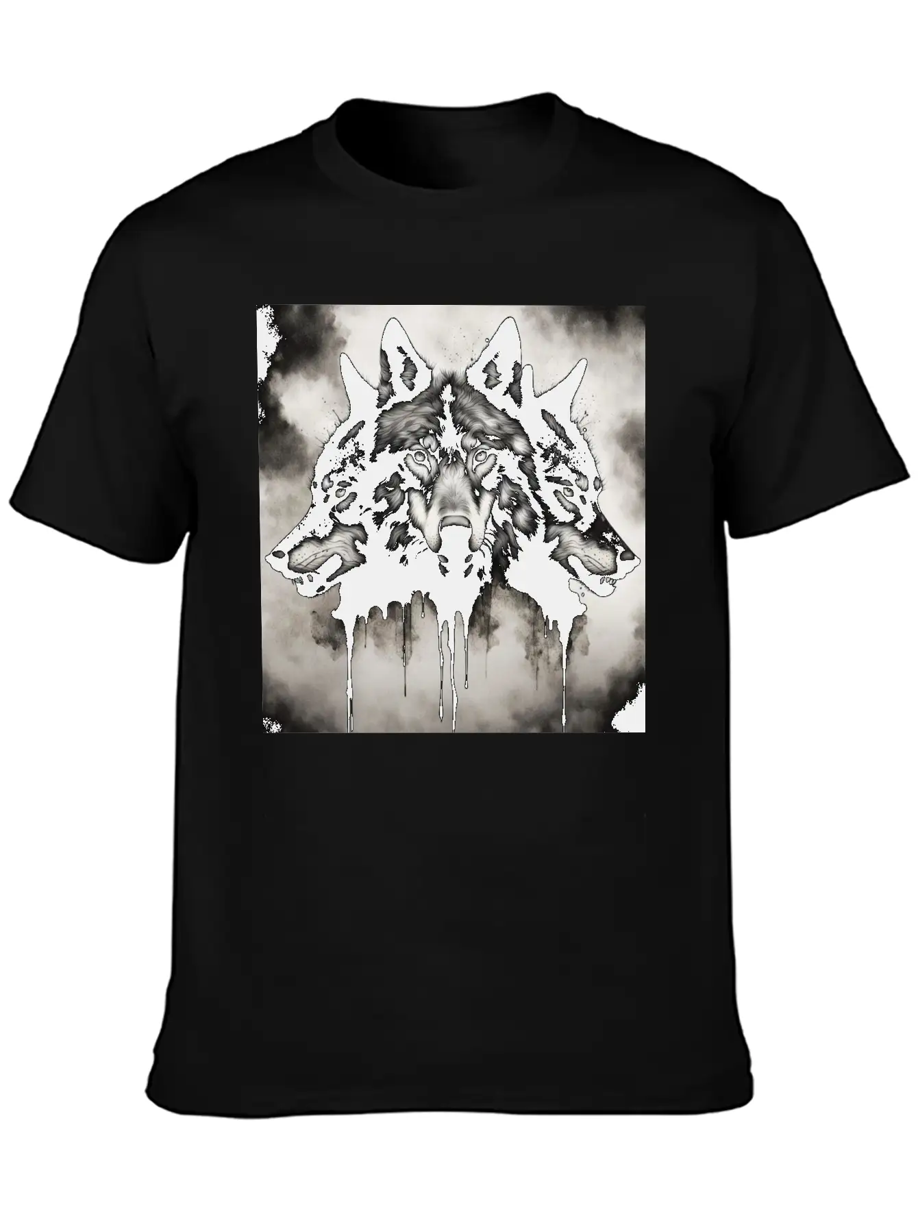 Three-headed Wolf, Dark Horror Wolf Breathable Soft Cotton T-Shirt – Timeless Casual Look