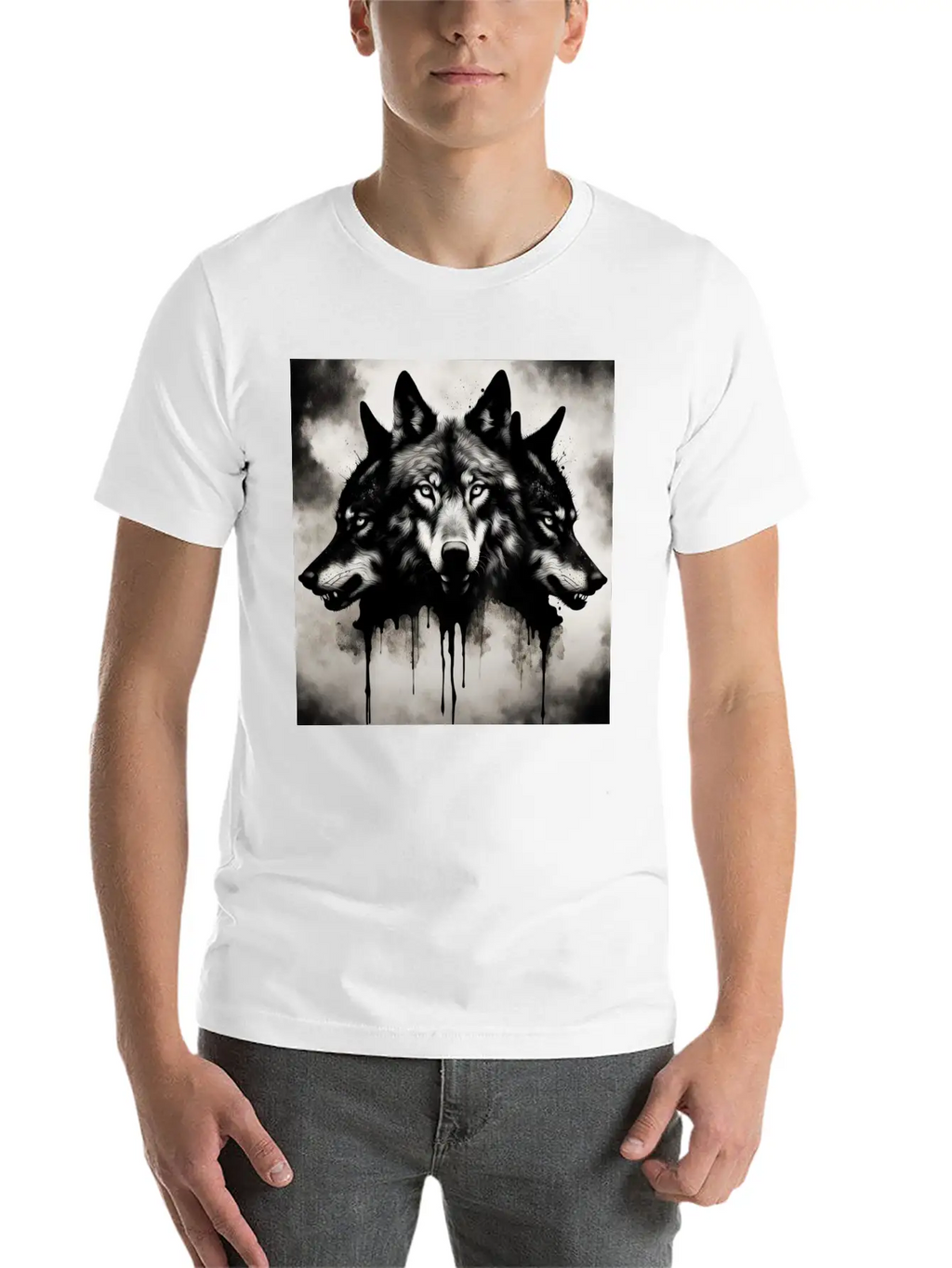 Three-headed Wolf, Dark Horror Wolf Breathable Soft Cotton T-Shirt – Timeless Casual Look