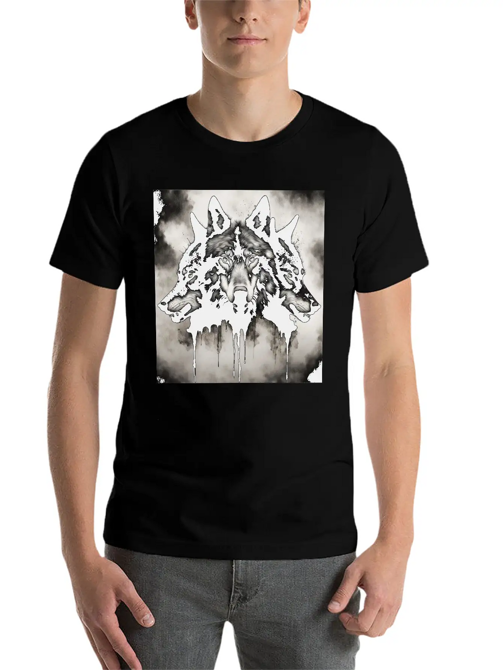 Three-headed Wolf, Dark Horror Wolf Breathable Soft Cotton T-Shirt – Timeless Casual Look
