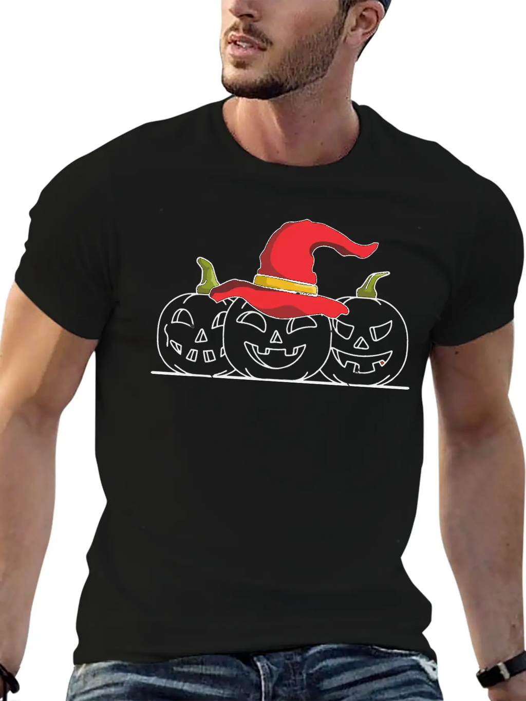 Three Jack O Lanterns Unisex Casual T-Shirt – Clean Design For Daily Comfort