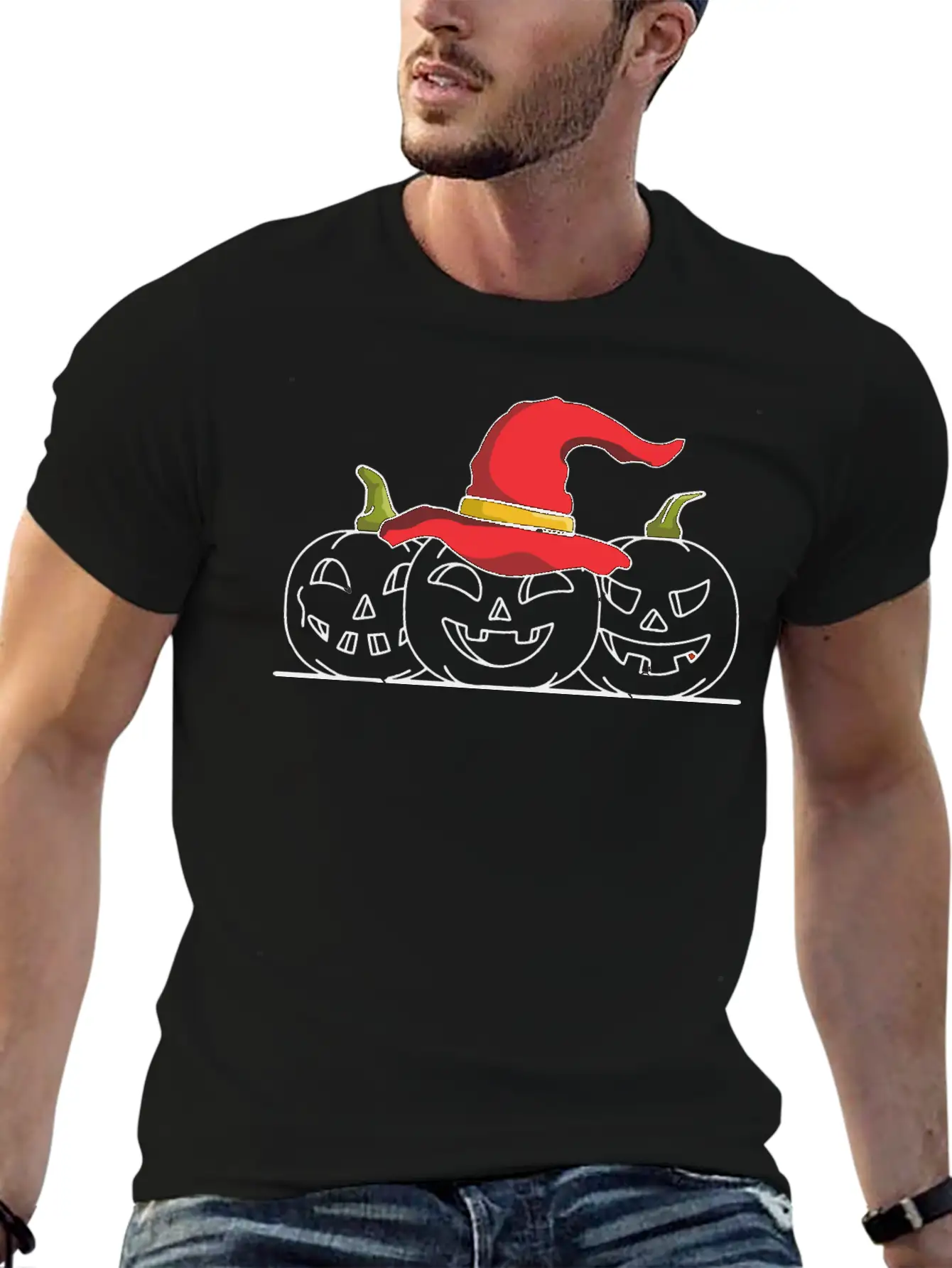 Three Jack O Lanterns Unisex Casual T-Shirt – Clean Design For Daily Comfort