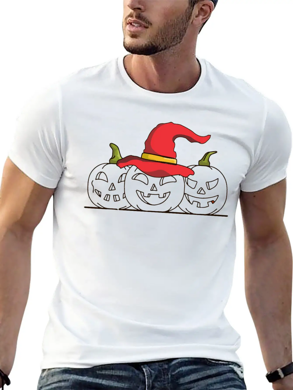 Three Jack O Lanterns Unisex Casual T-Shirt – Clean Design For Daily Comfort