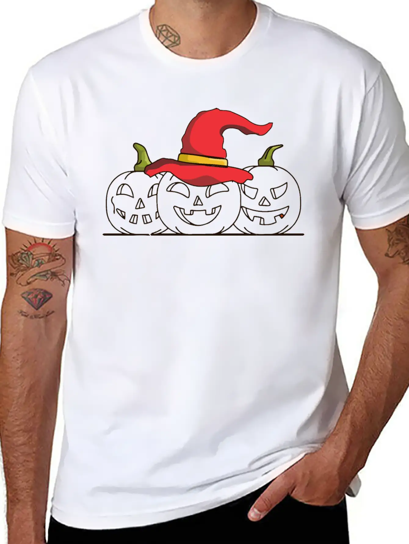 Three Jack O Lanterns Unisex Casual T-Shirt – Clean Design For Daily Comfort