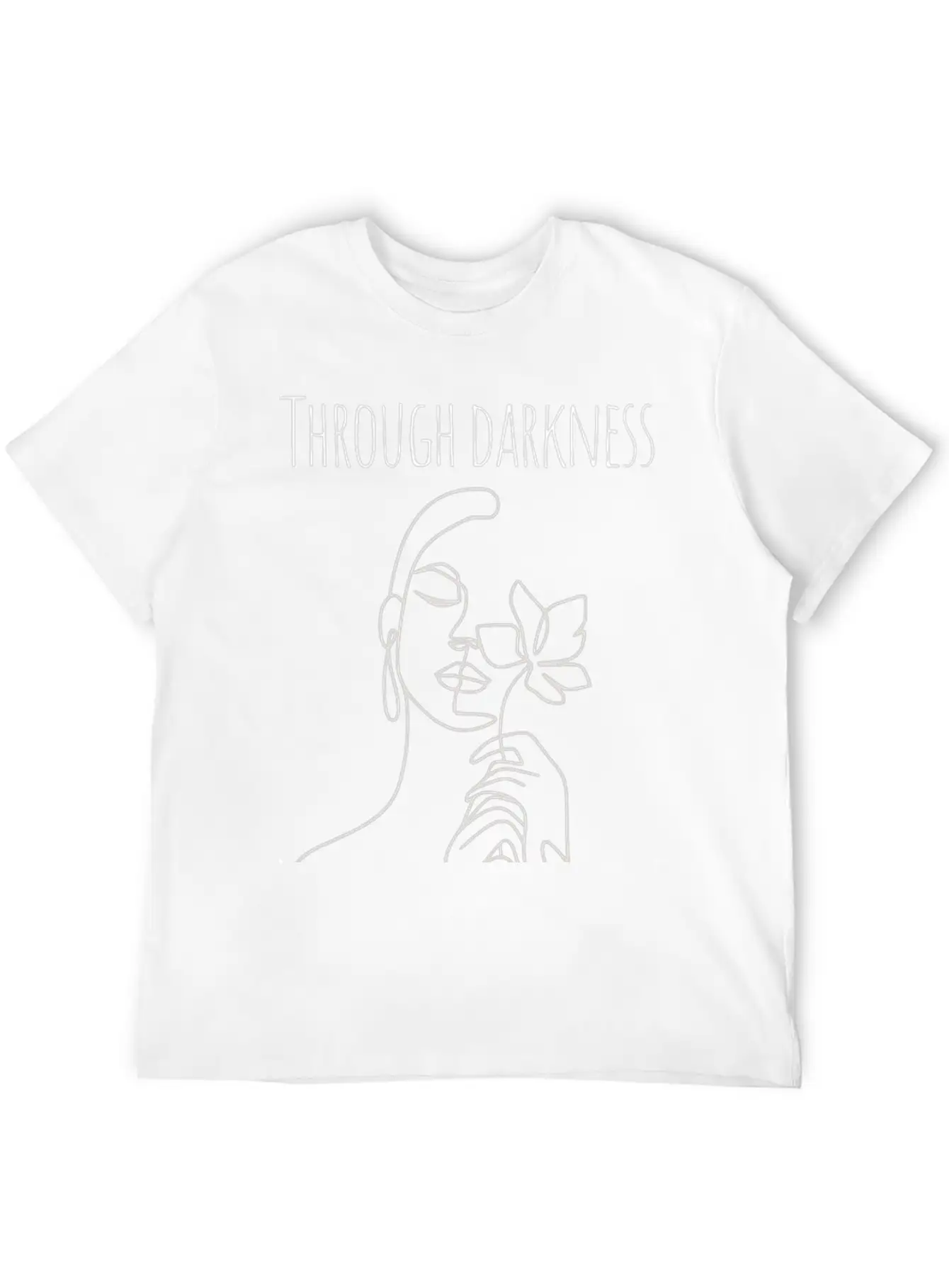 Through Darkness She Blooms Stylish Everyday T-Shirt – Unisex Basic Cotton Tee