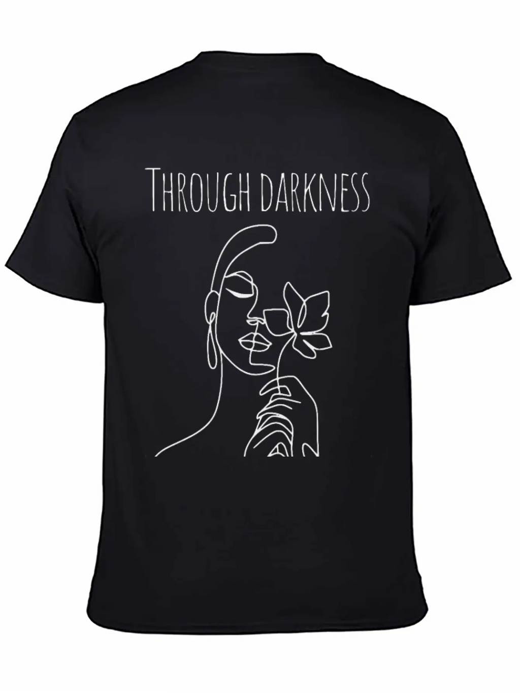 Through Darkness She Blooms Stylish Everyday T-Shirt – Unisex Basic Cotton Tee