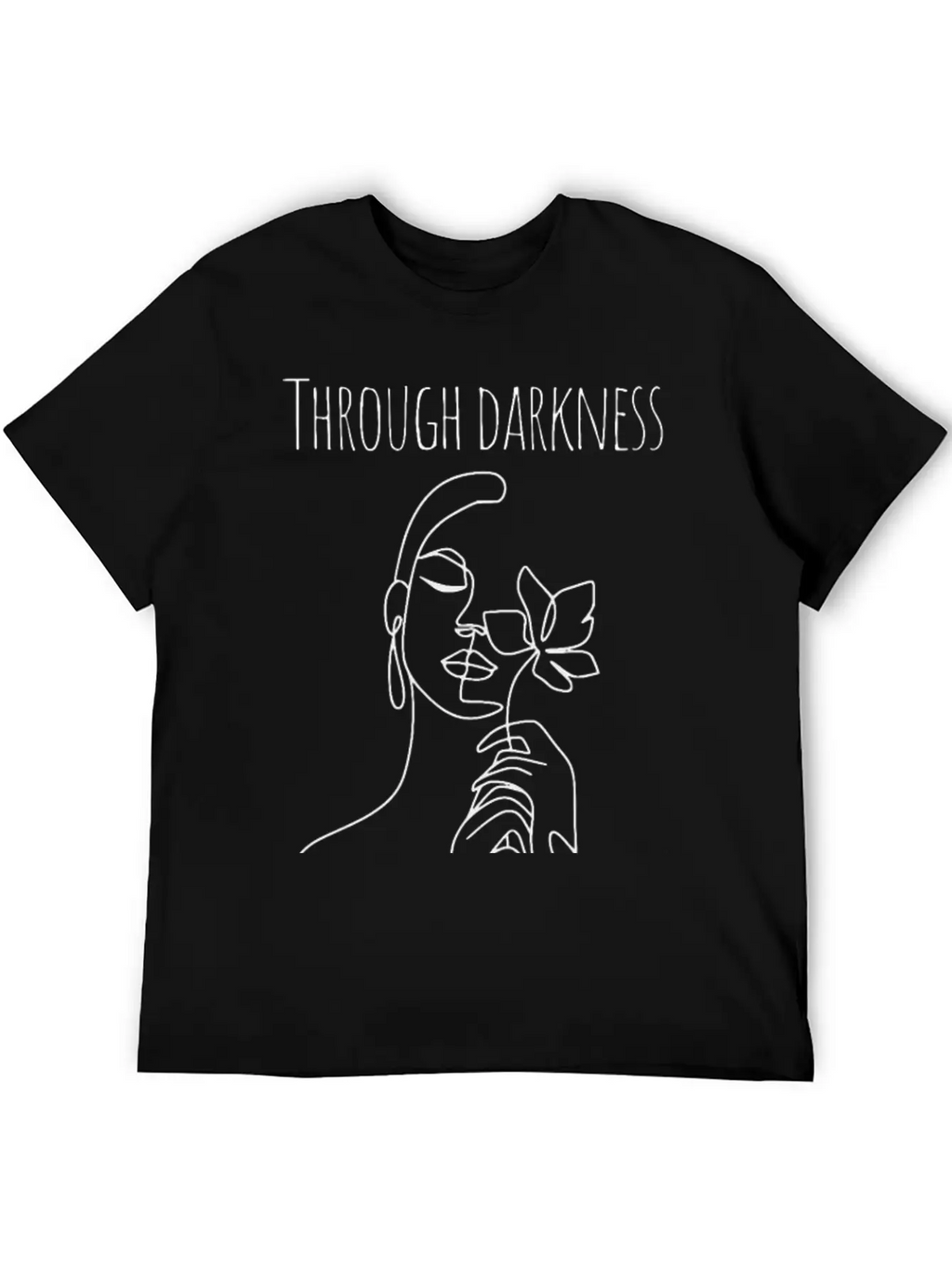 Through Darkness She Blooms Stylish Everyday T-Shirt – Unisex Basic Cotton Tee