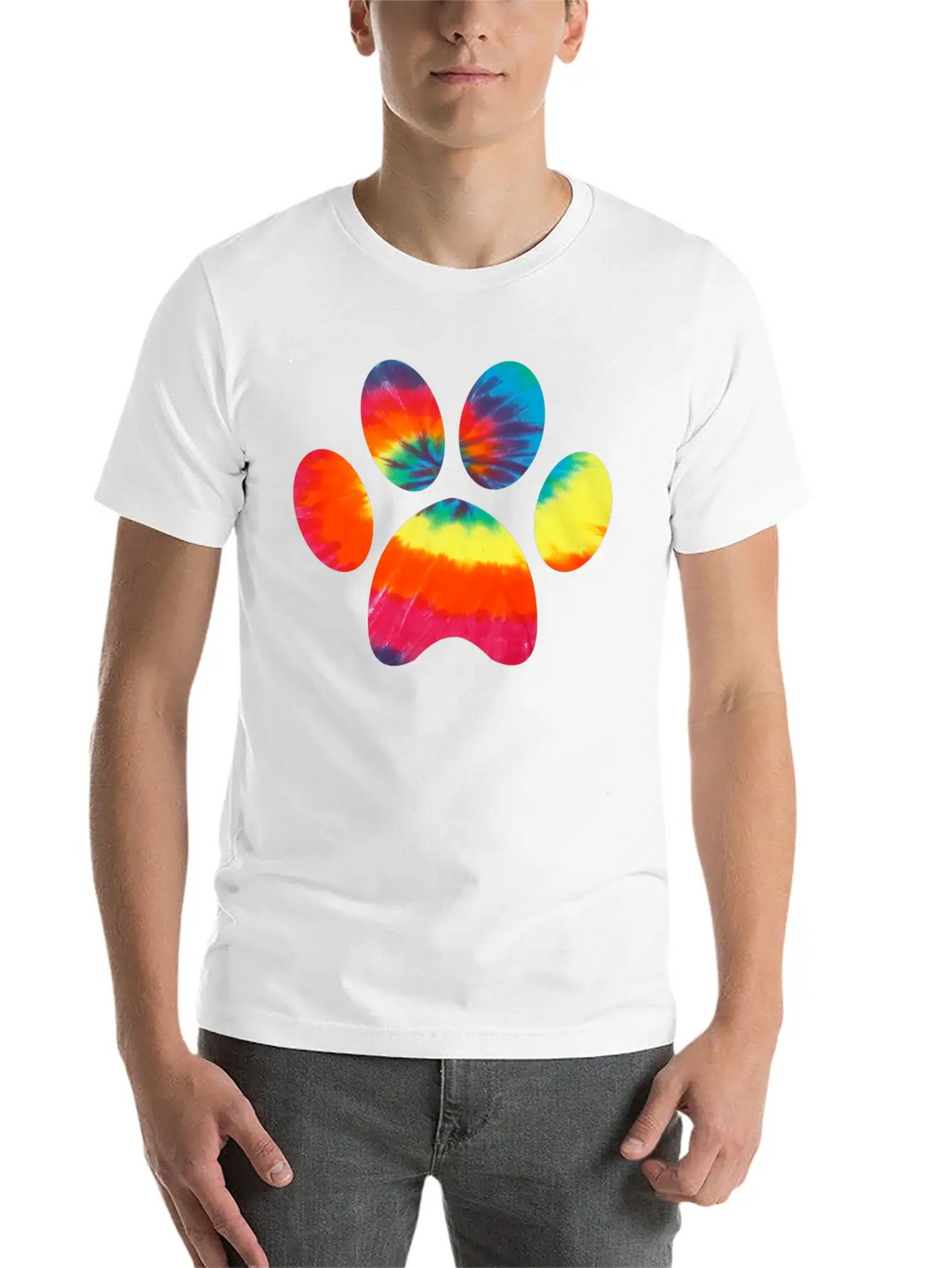Tie Dye Animal Cat Dog Paw Print Pet Lover Hoodie Unisex Casual T-Shirt – Clean Design For Daily Comfort