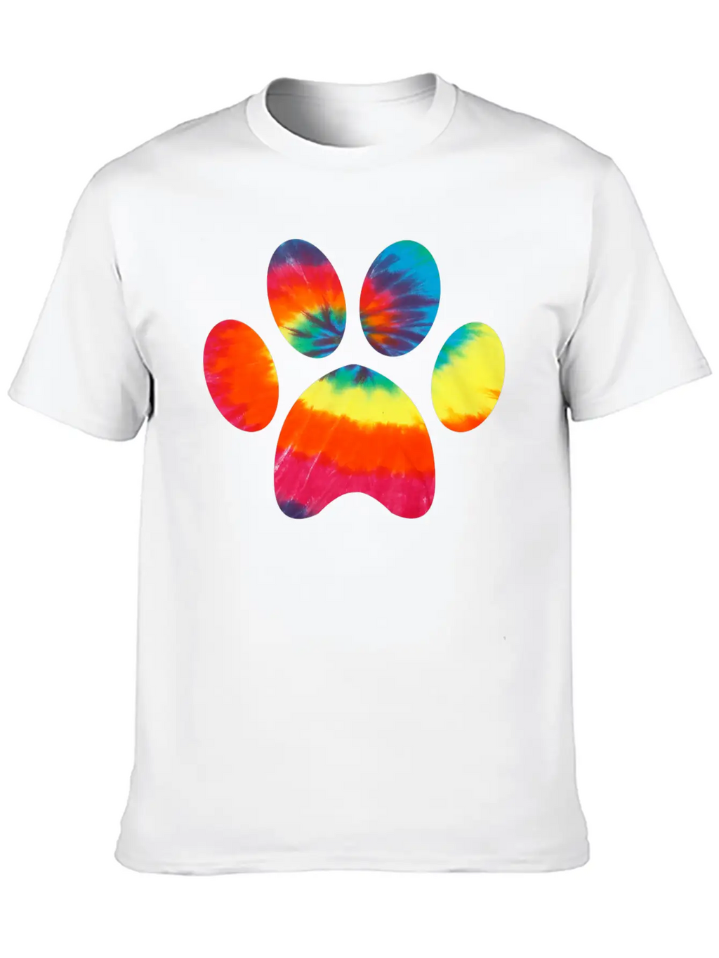 Tie Dye Animal Cat Dog Paw Print Pet Lover Hoodie Unisex Casual T-Shirt – Clean Design For Daily Comfort