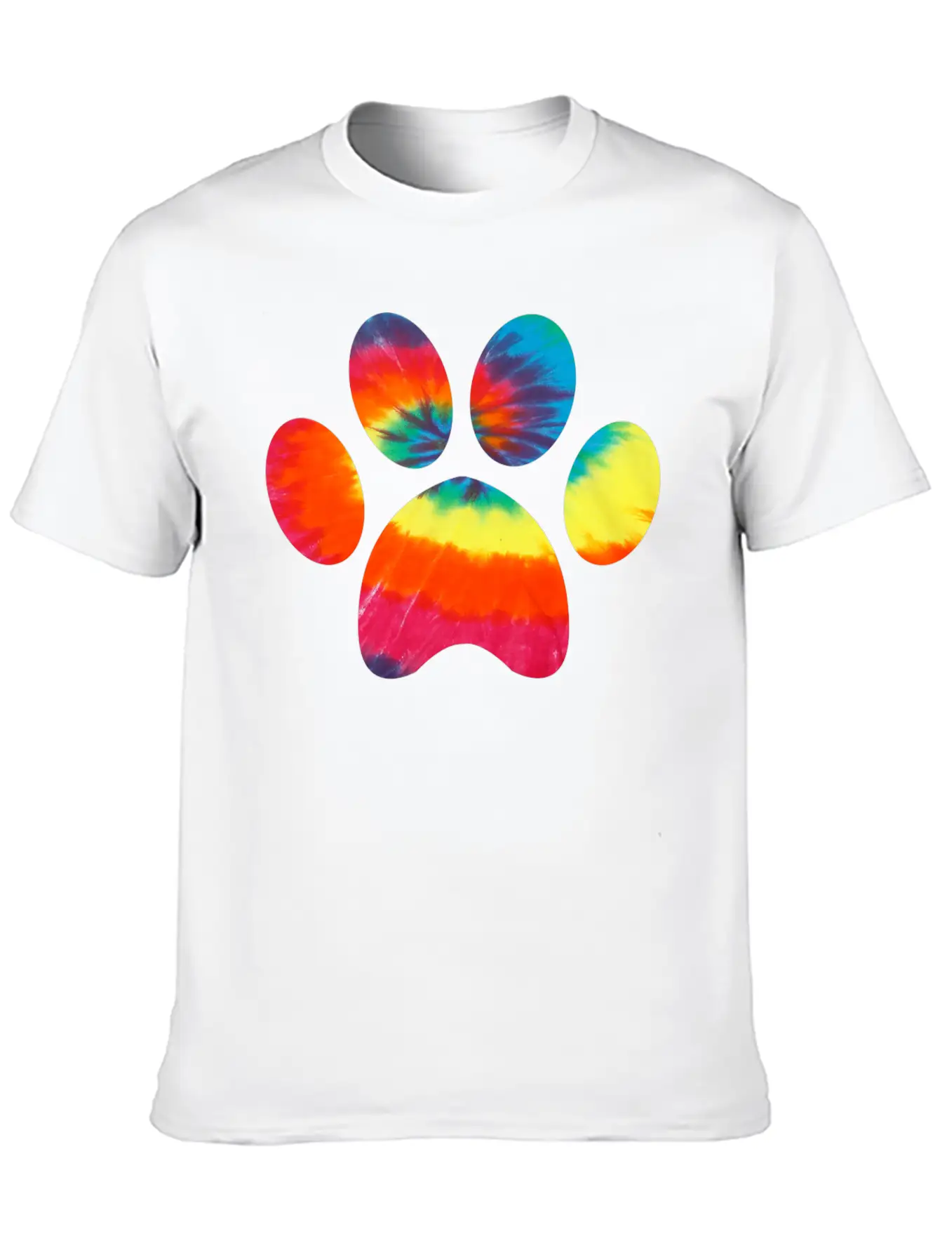 Tie Dye Animal Cat Dog Paw Print Pet Lover Hoodie Unisex Casual T-Shirt – Clean Design For Daily Comfort