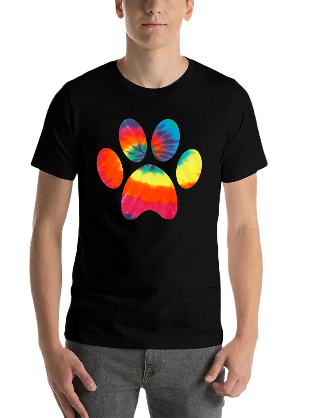 Tie Dye Animal Cat Dog Paw Print Pet Lover Hoodie Unisex Casual T-Shirt – Clean Design For Daily Comfort